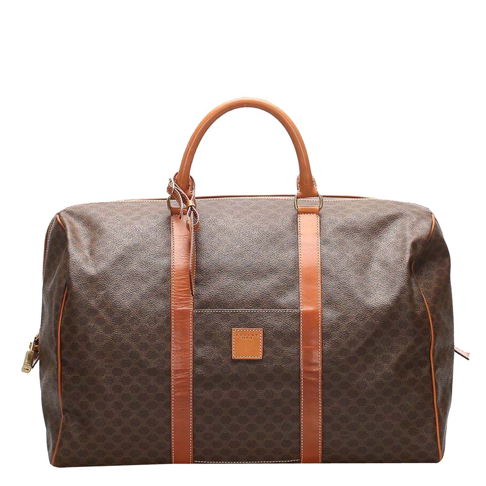 Image of Macadam Brown Macadam Canvas Vintage Triomphe Boston Duffle Bag