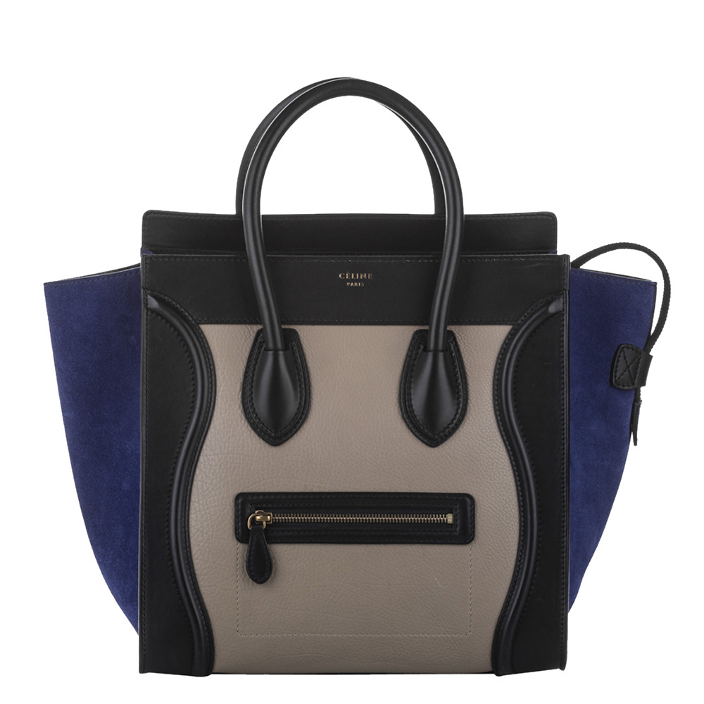 Image of Celine Tricolor leather/Suede Luggage Tote Bag