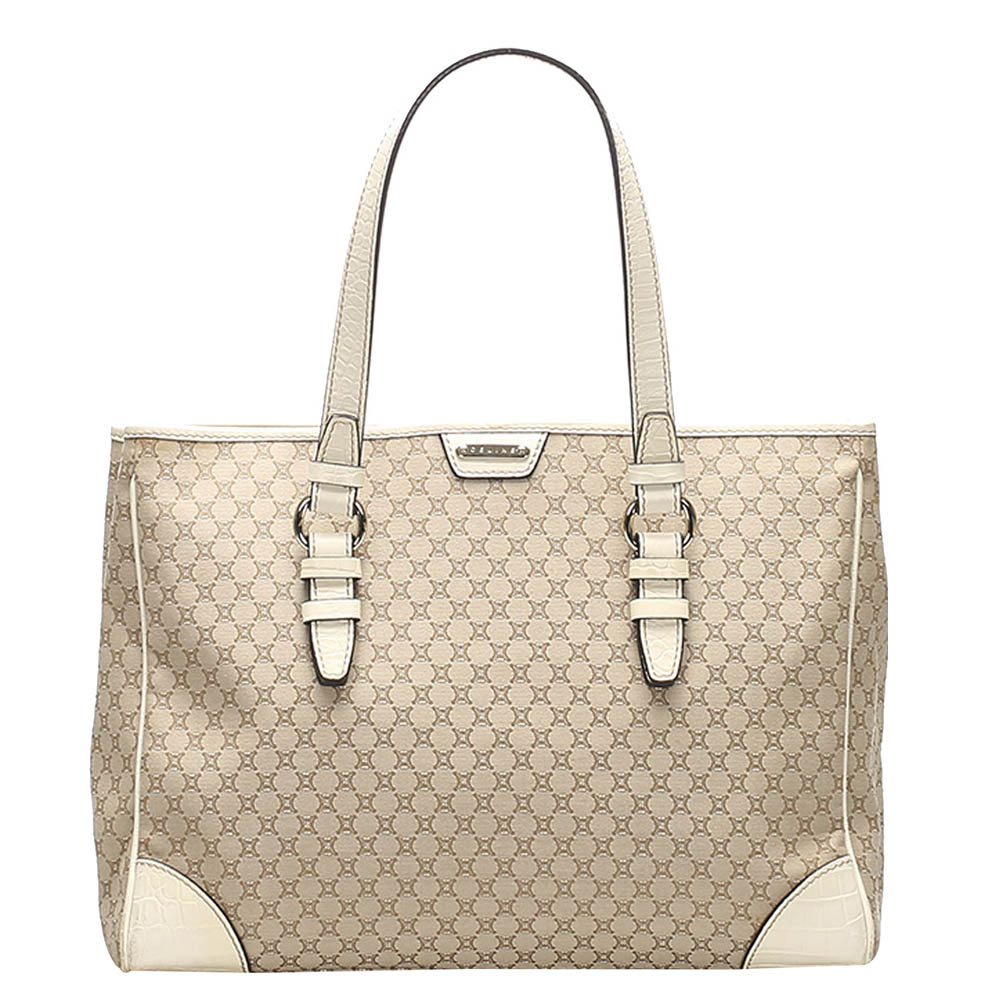 Image of Celine Beige Macadam Canvas Tote Bag