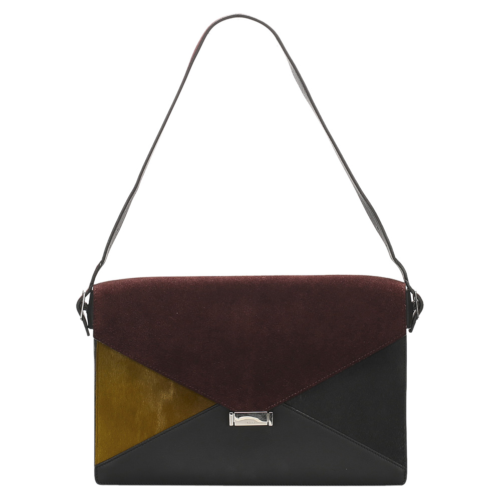 Celine Tricolor Nubuck/Leather Diamond Bag