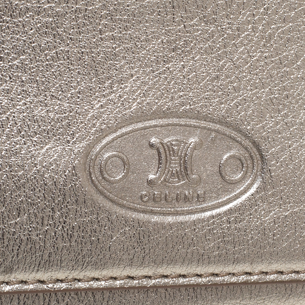 Celine Metallic Gold Leather Flap Continental Wallet