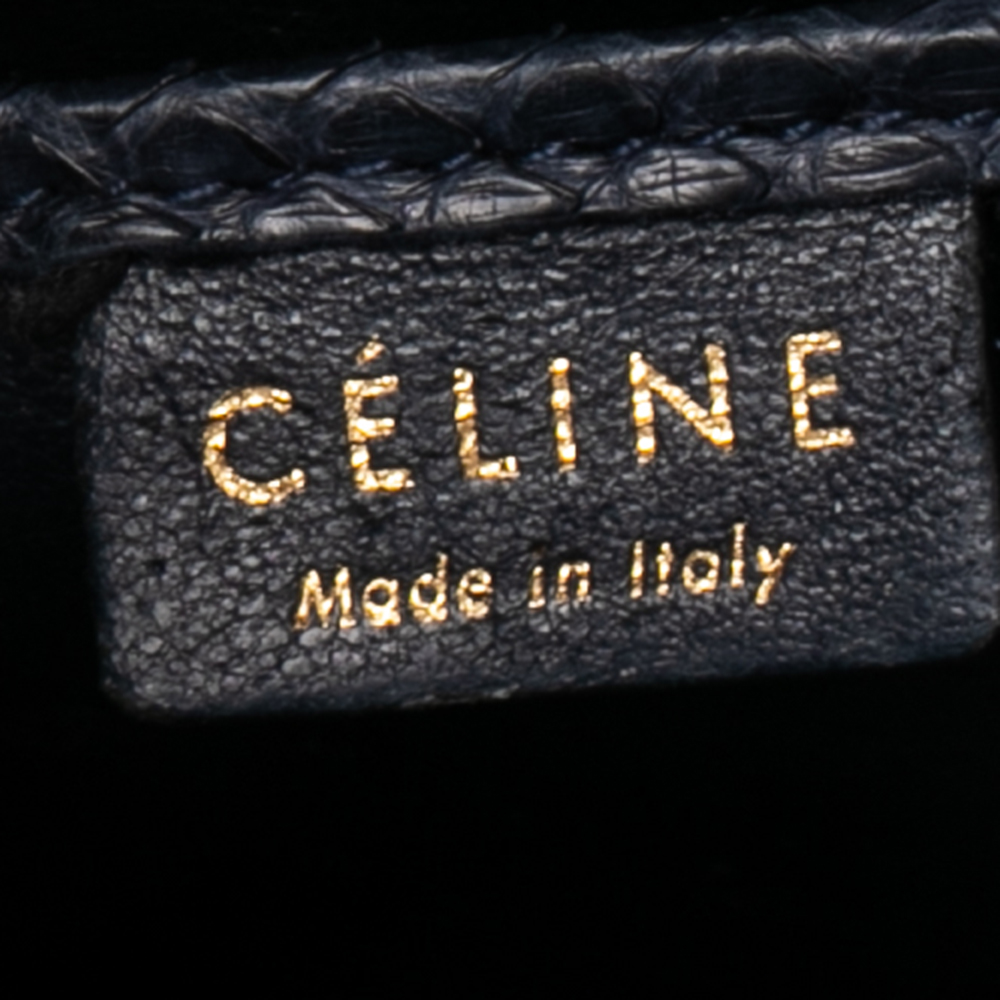 Céline Navy Blue Python Nano Luggage Tote