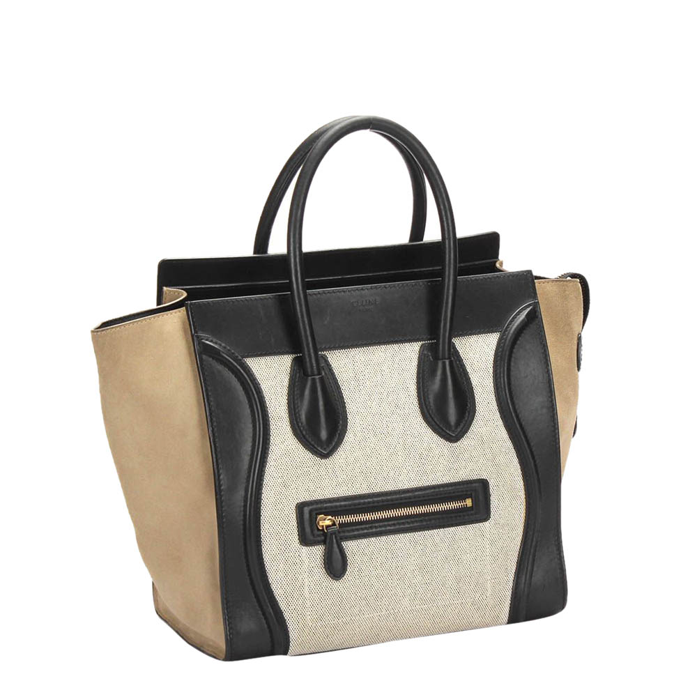 Celine Tricolor Leather and Canvas Luggage Mini Tote Bag, Multicolor
Celine Tricolor Leather and Canvas Luggage Mini Tote Bag, Multicolor