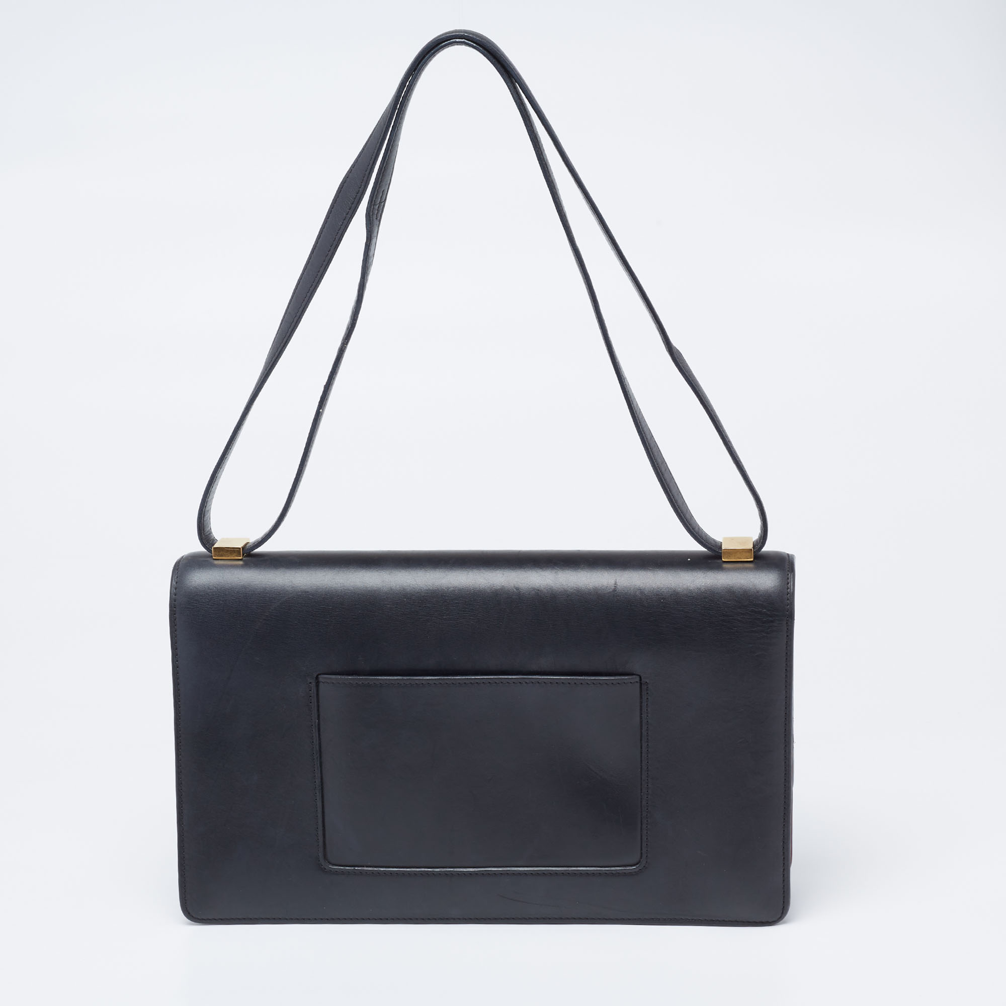 Celine Black/Red Leather Medium Case Bag