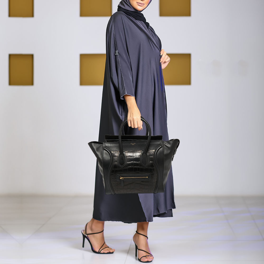 Celine Black Croc Mini Luggage Tote
Celine Black Croc Mini Luggage Tote
