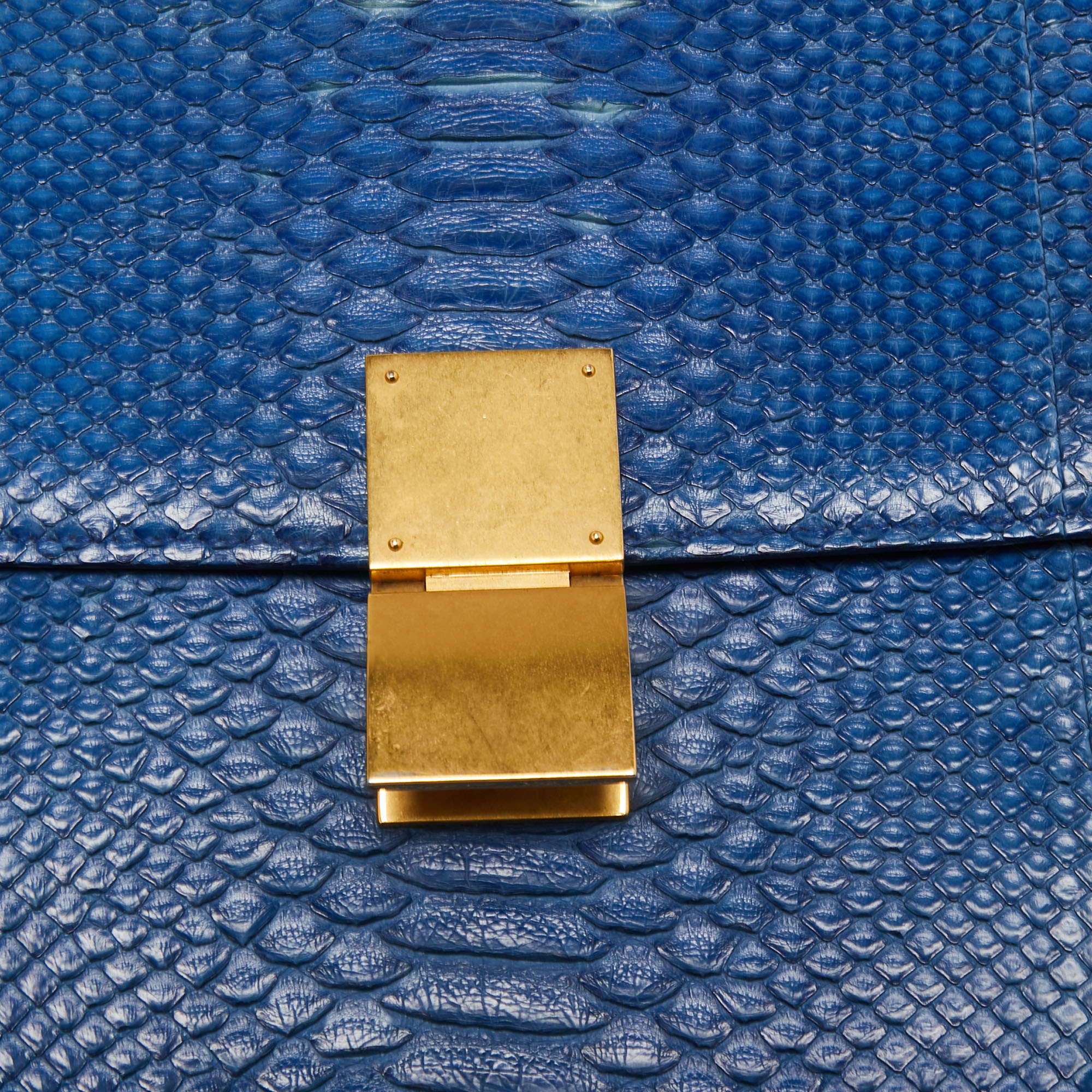Celine Blue Python Large Classic Box Shoulder Bag