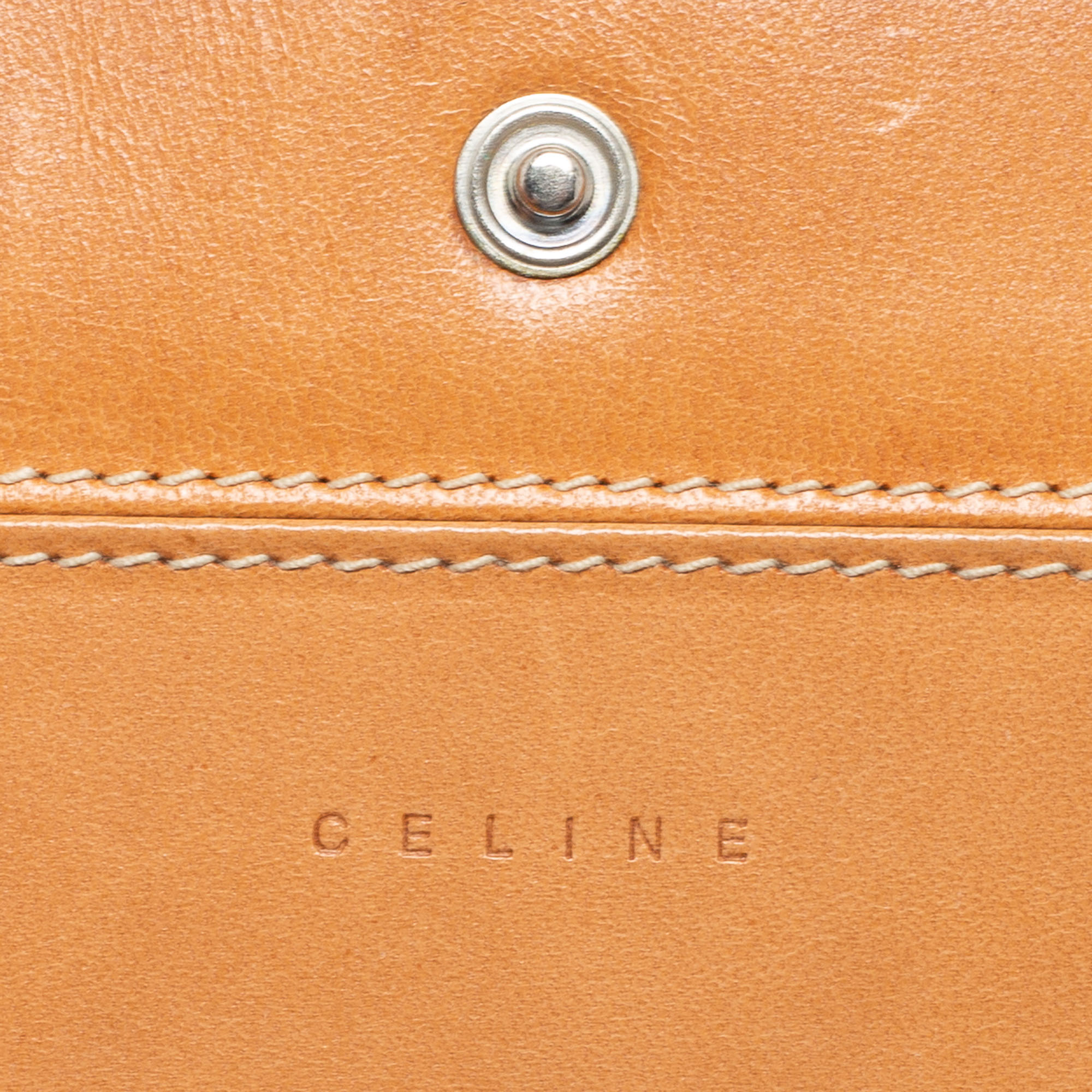 Celine Blue Logo Embossed Leather Continental Wallet