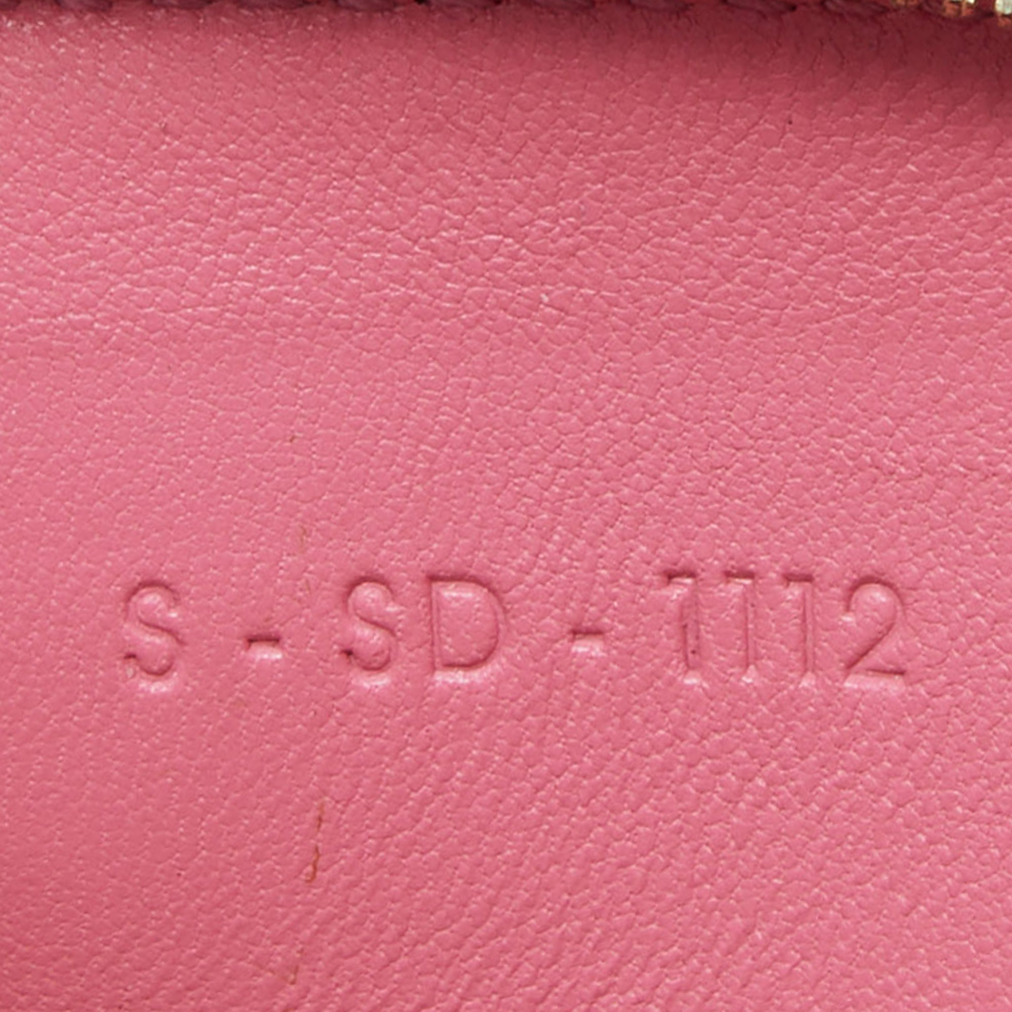 Celine Pink/Red Leather Zip Around Wallet