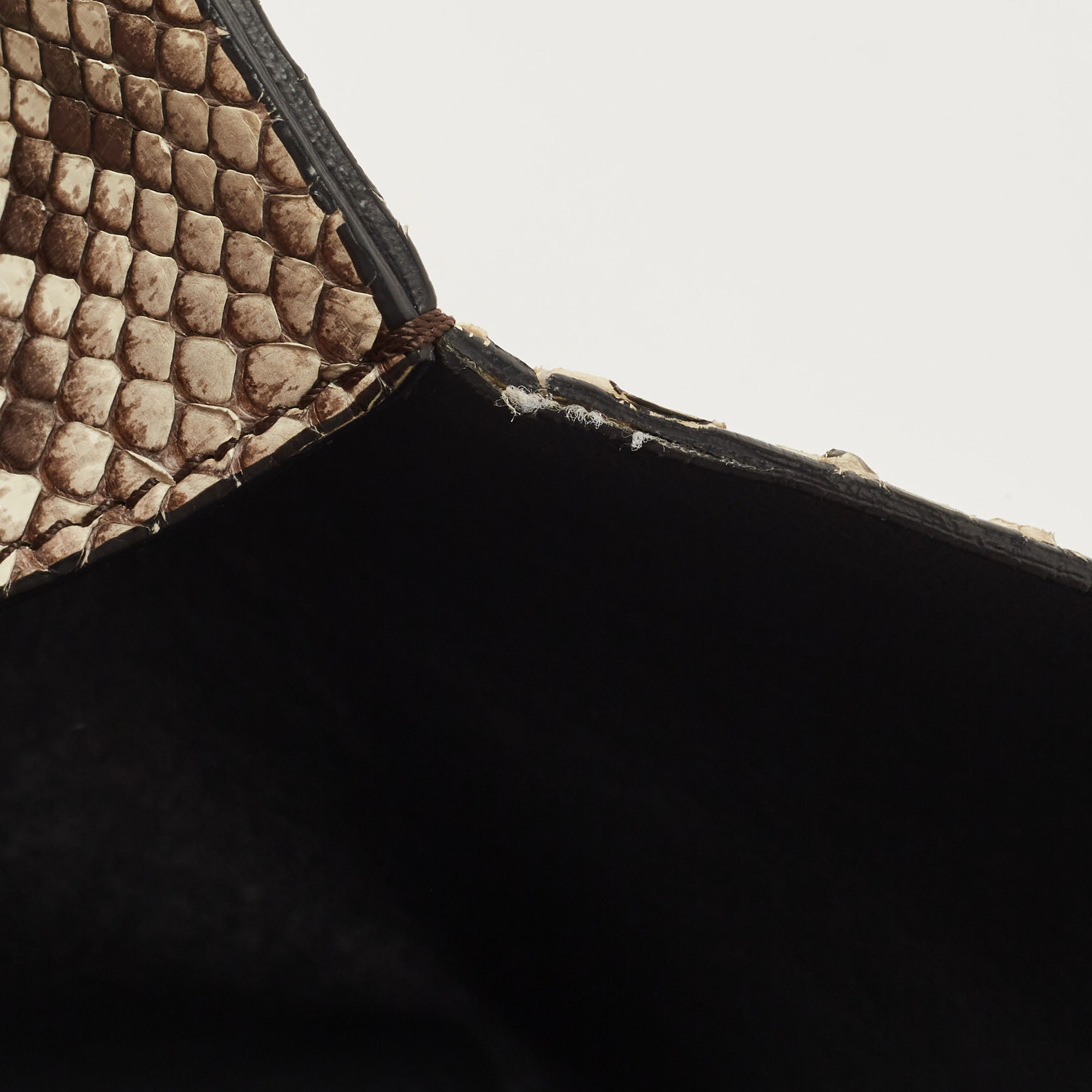 Celine Black/Beige Python, Suede And Leather All Soft Shoulder Bag
