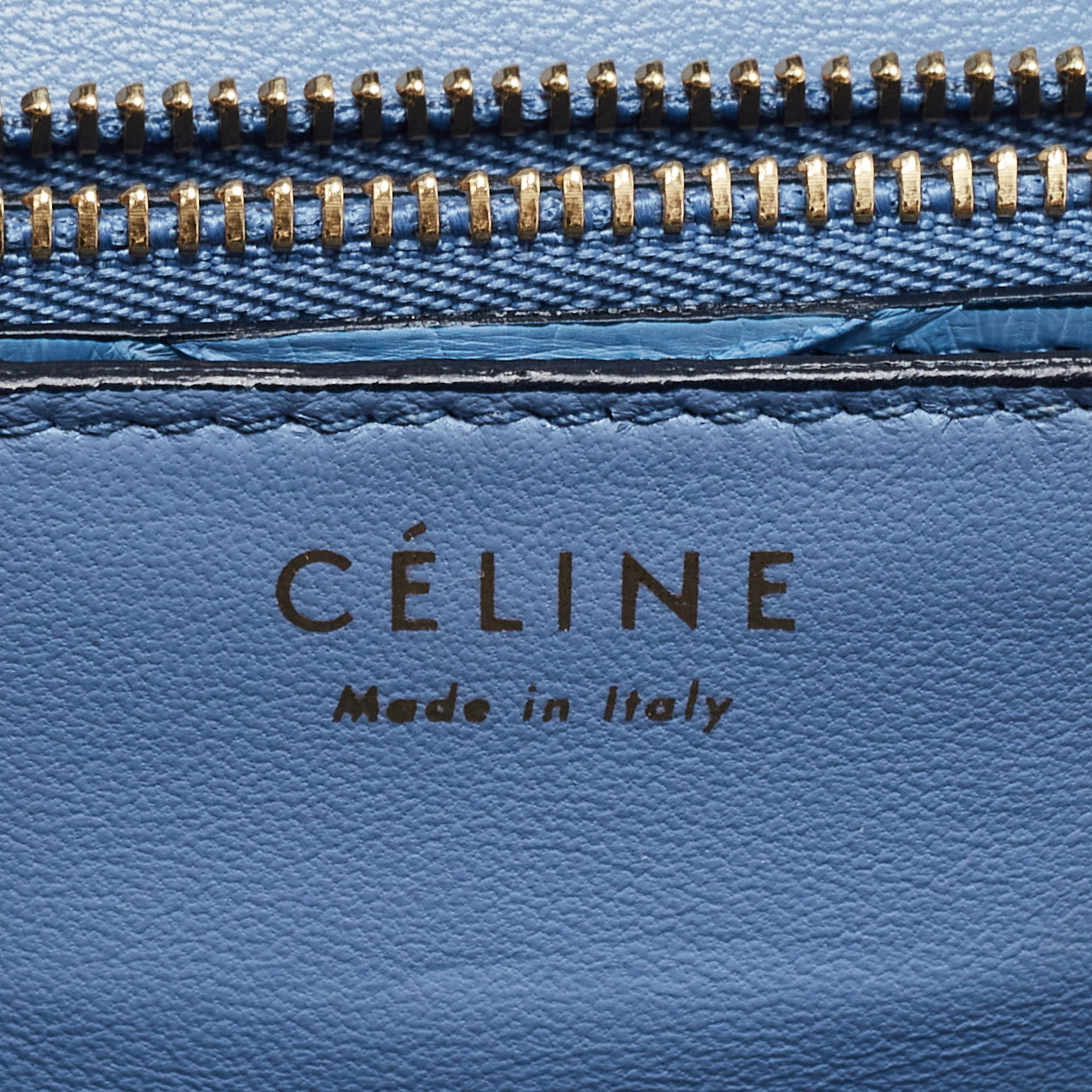 Celine Blue Python Medium Classic Box Bag