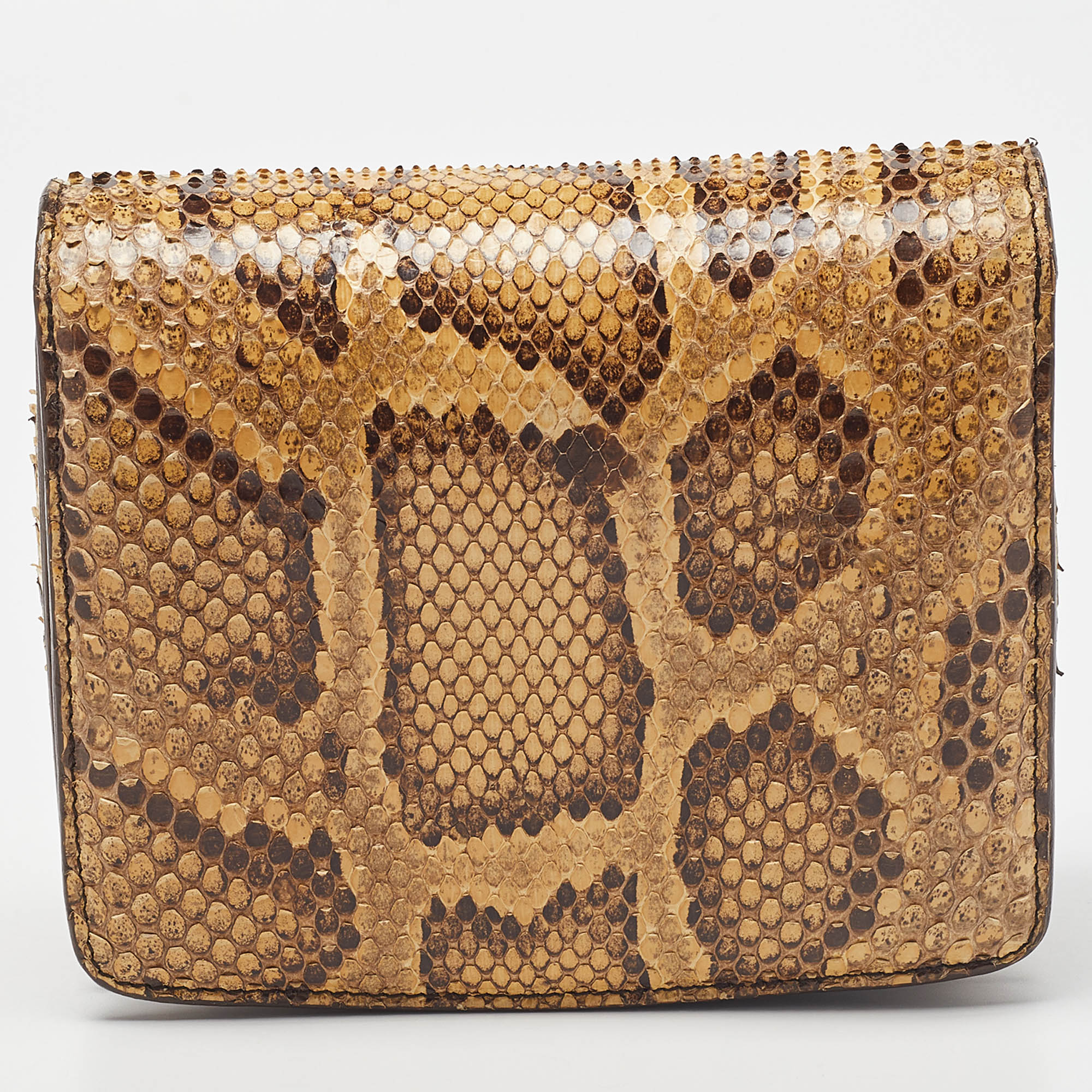 Celine Beige Python Small Classic Box Flap Bag