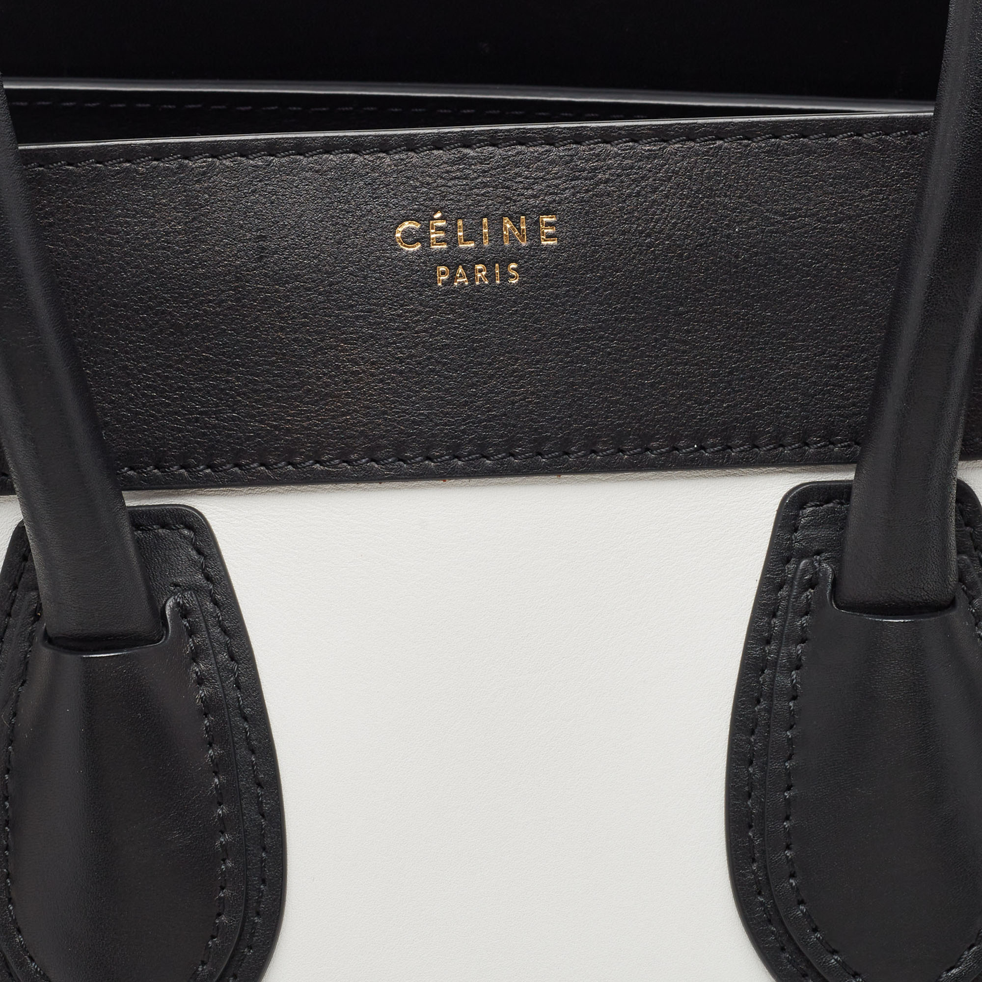 Celine Tri Color Leather Mini Luggage Tote