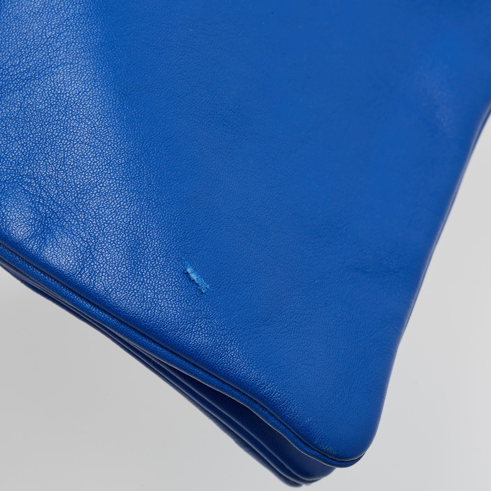 Celine Blue Leather Large Trio Zip Crossbody Bag