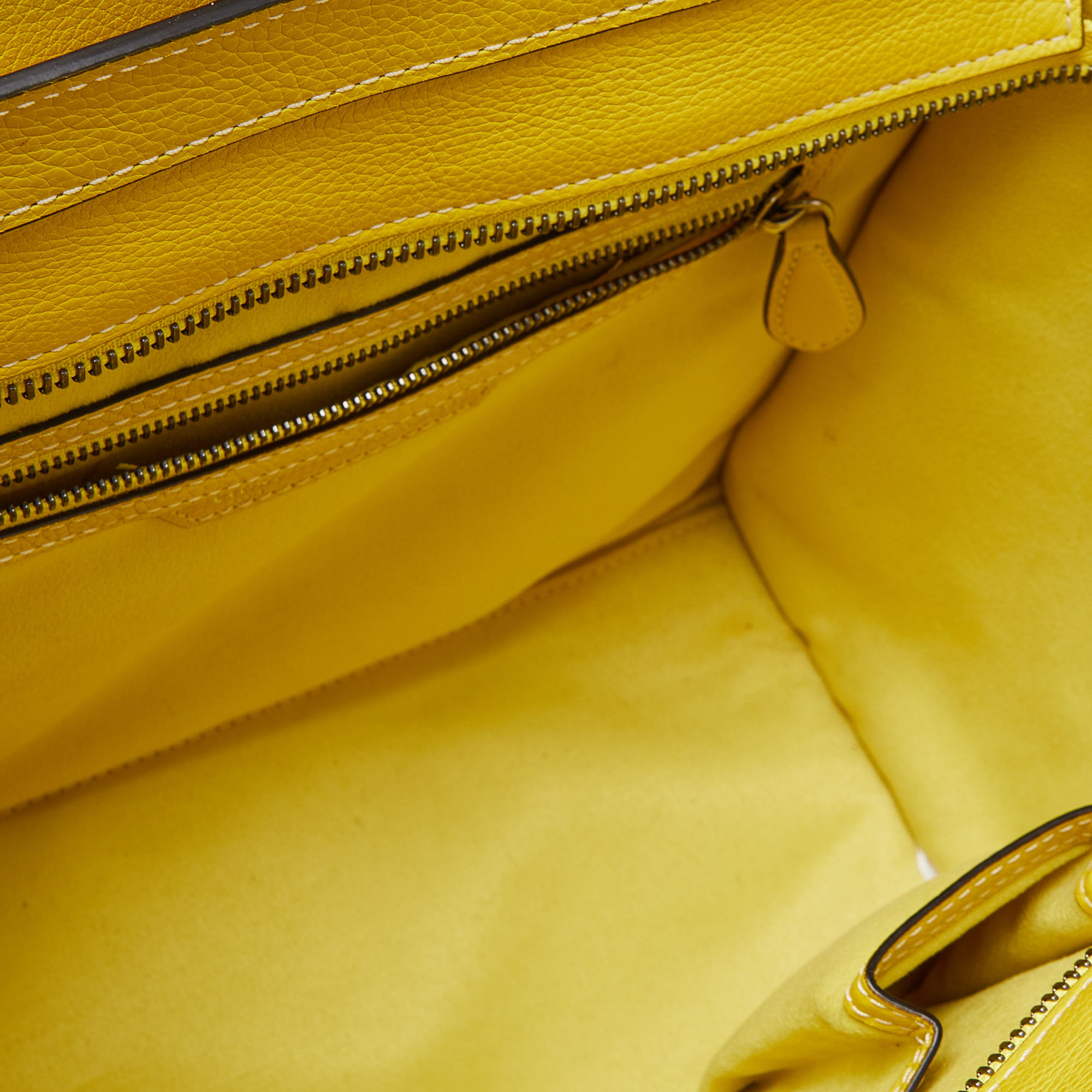 Celine Yellow Leather Mini Luggage Tote