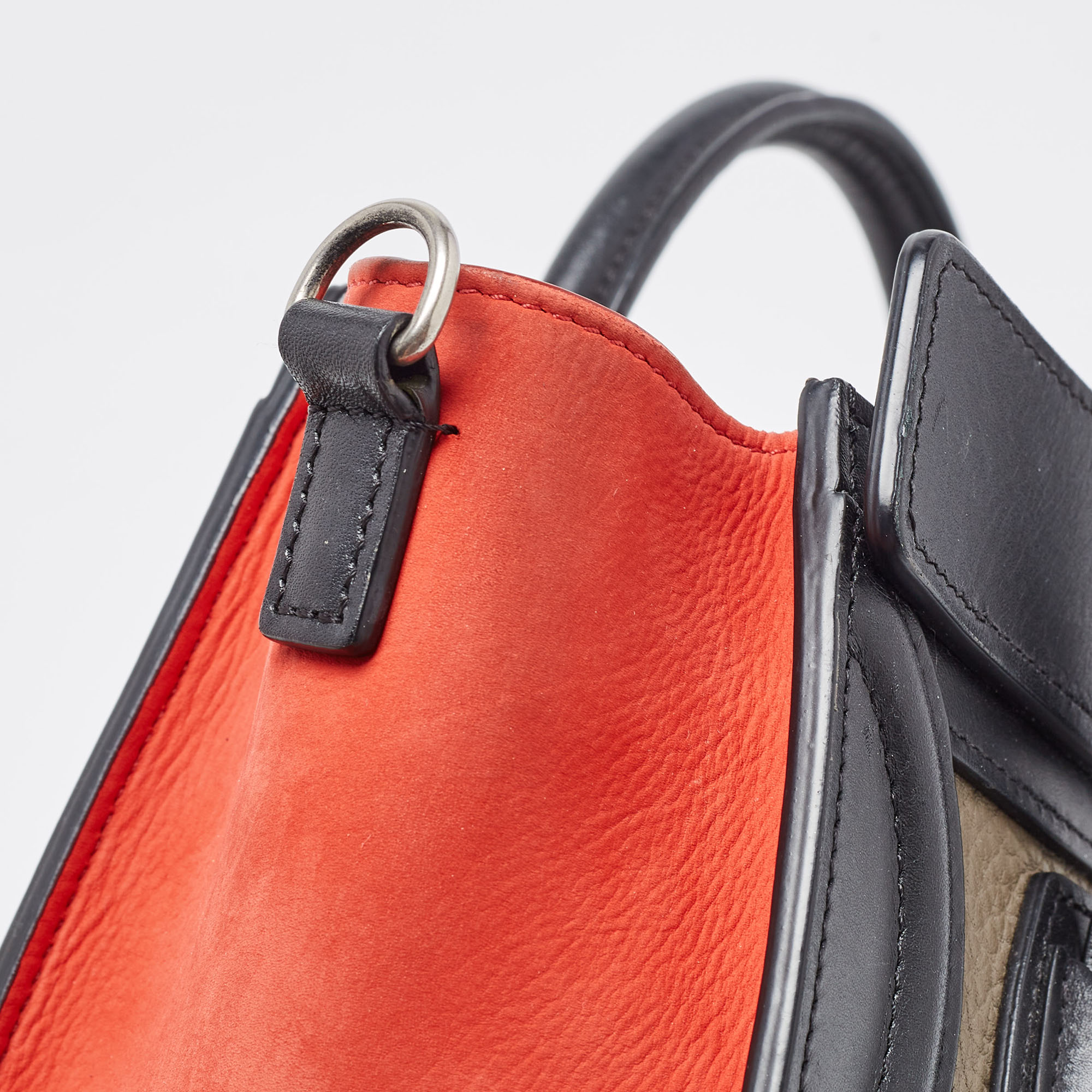 Celine Tri Color Leather And Nubuck Nano Luggage Tote