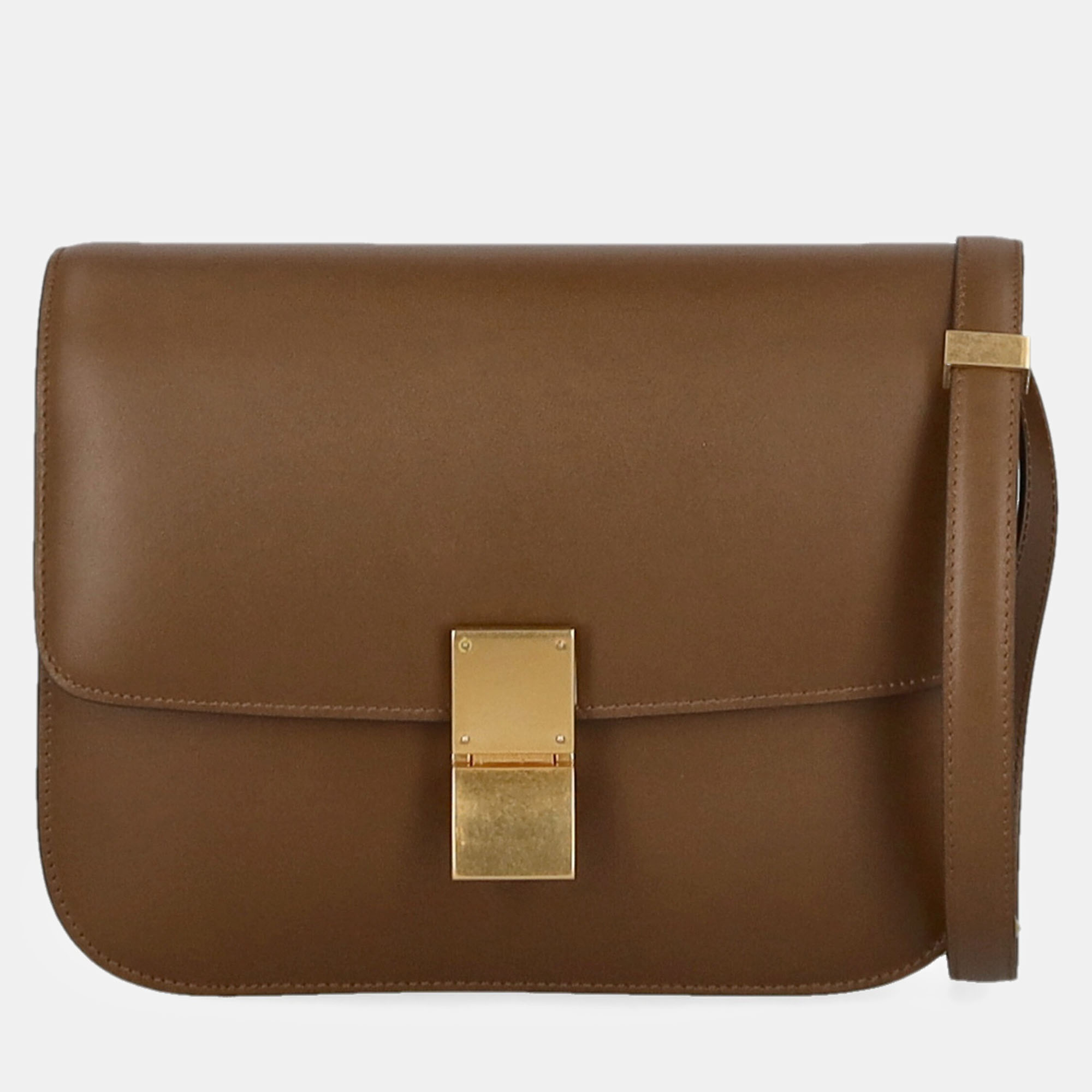 Celine Classic -  Women's Leather Cross Body Bag - Brown - One Size