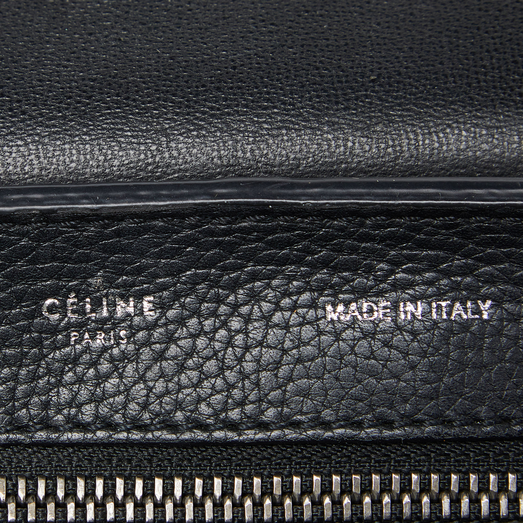 Celine Black Leather And Suede Medium Trapeze Bag