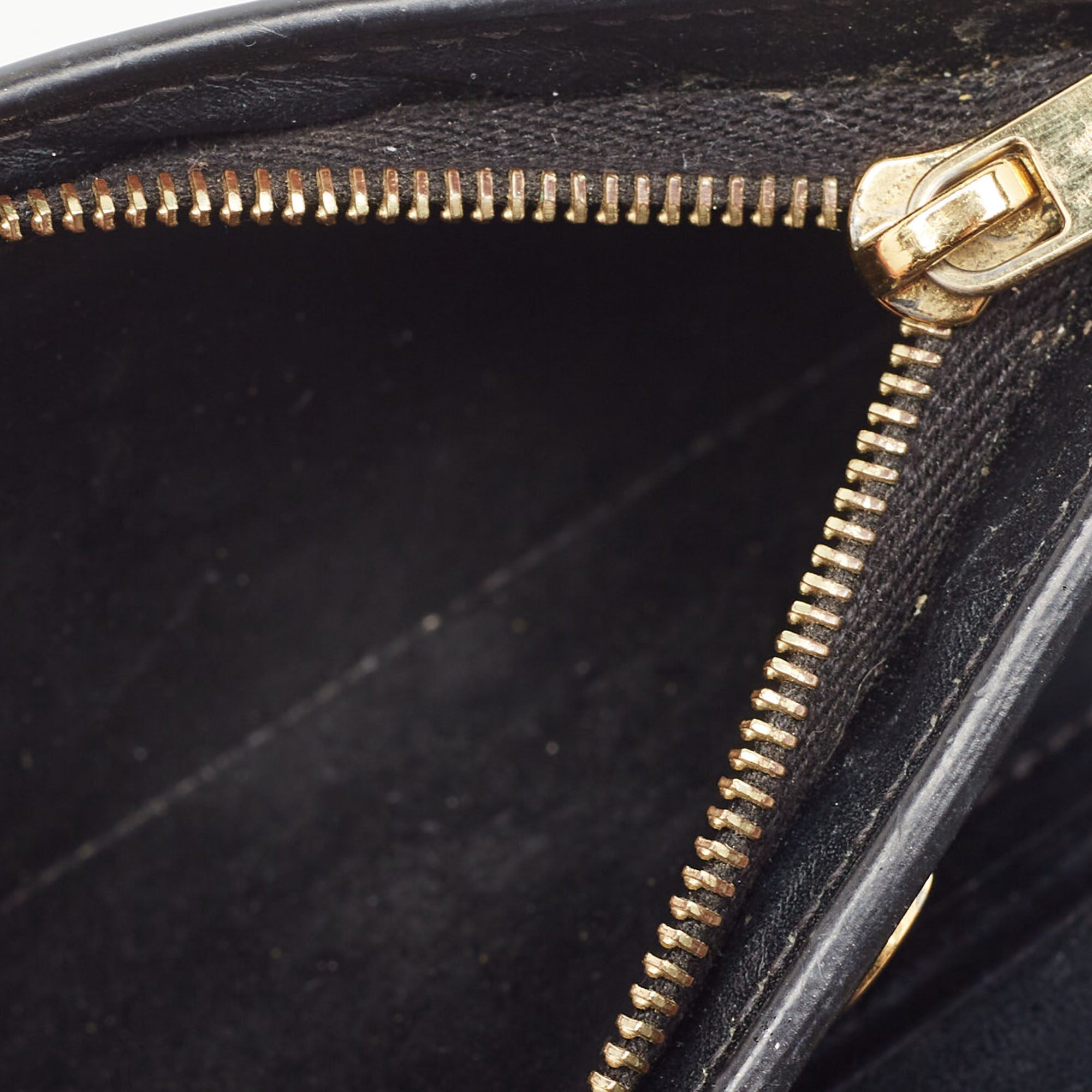 Celine Black Leather Zip Bifold Compact Wallet