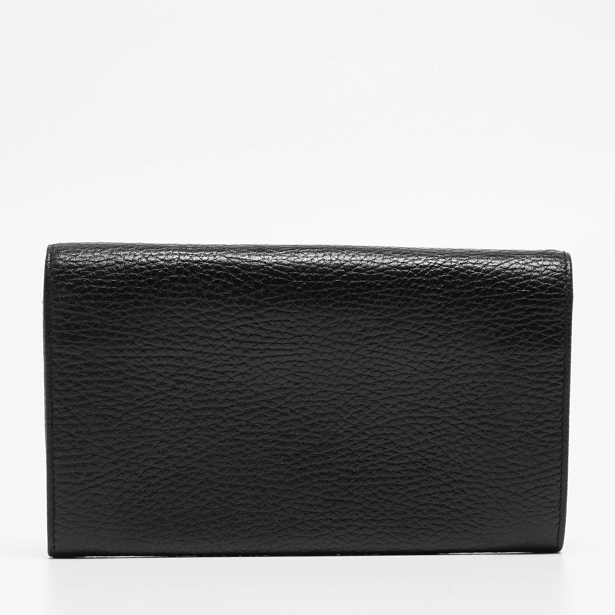 Celine Black Leather Flap Continental Wallet