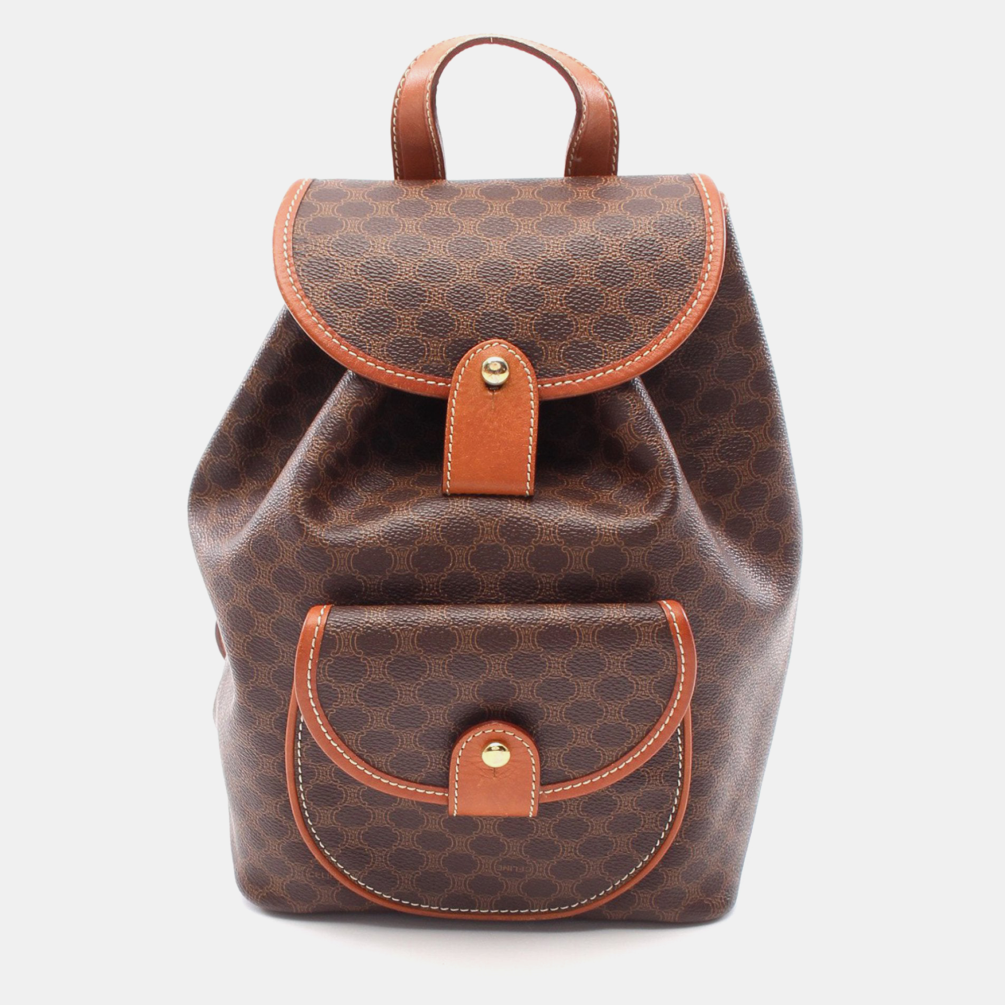 Celine macadam backpack rucksack pvc leather dark brown brown