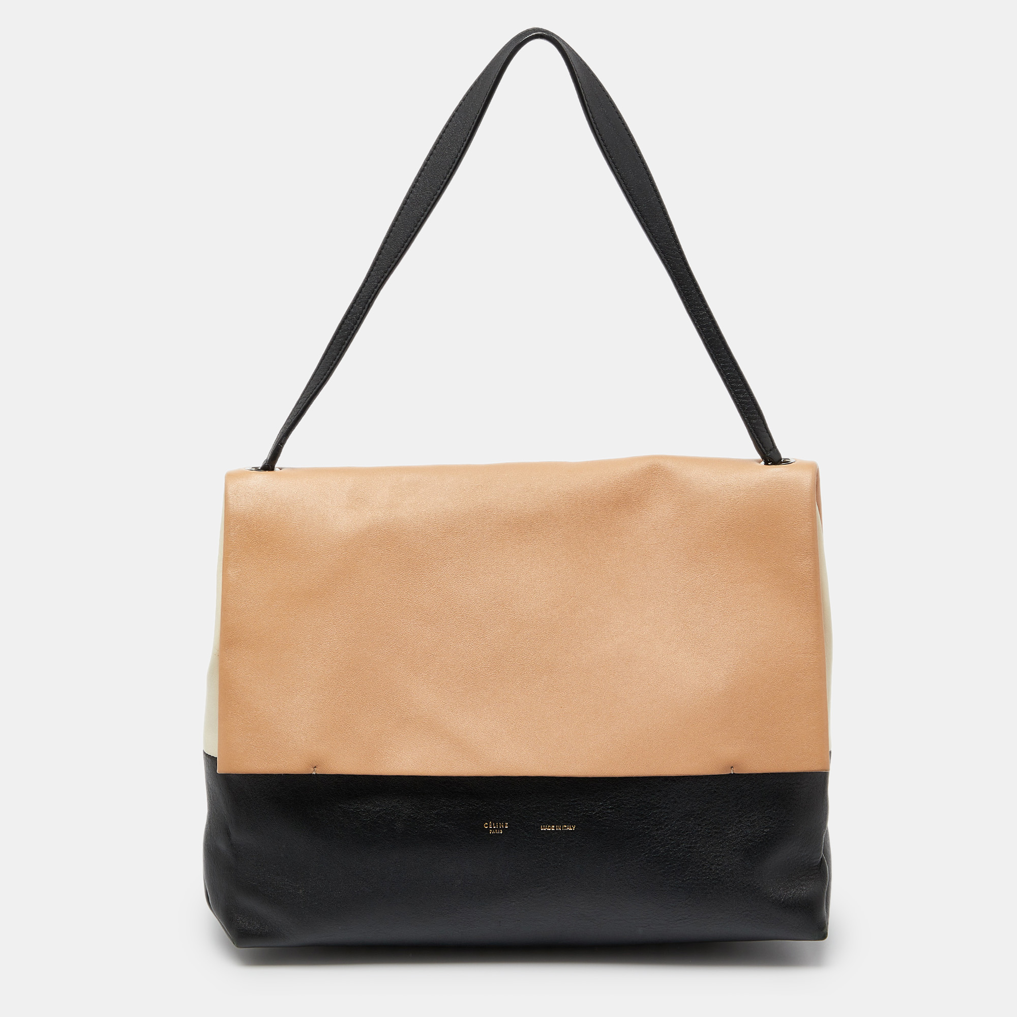 Celine tri color leather all soft top handle bag