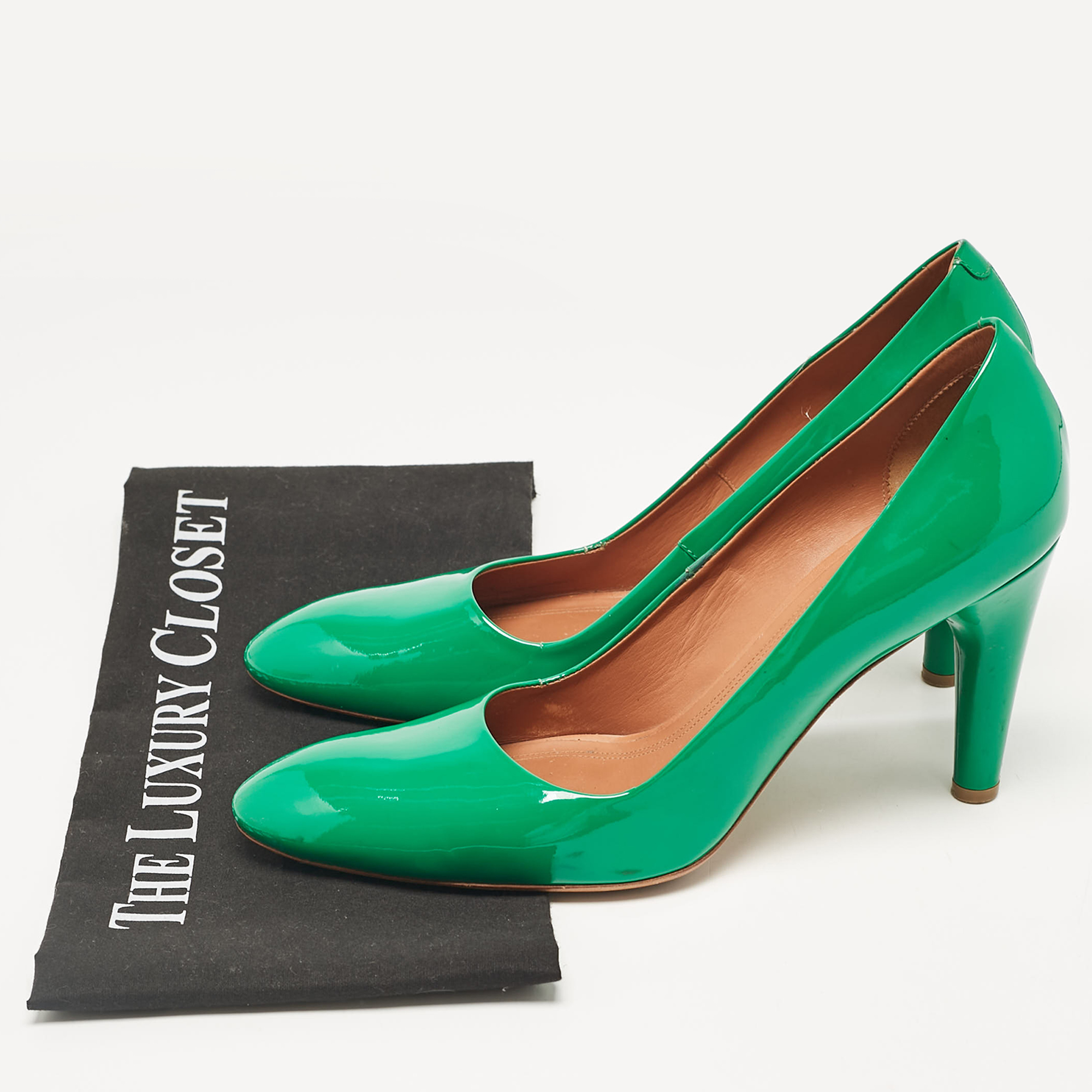 Celine Green Patent Leather Round Toe Pumps Size 39