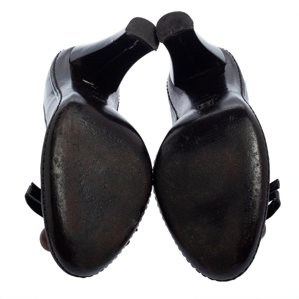 Celine Black Patent Leather Embellished Pumps Size 39