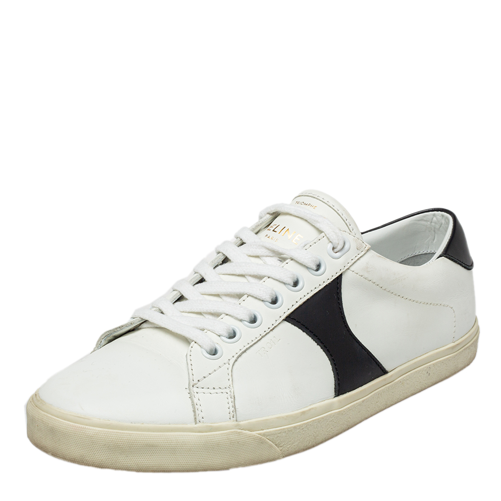 Celine White Leather Low Top Sneakers Size 37