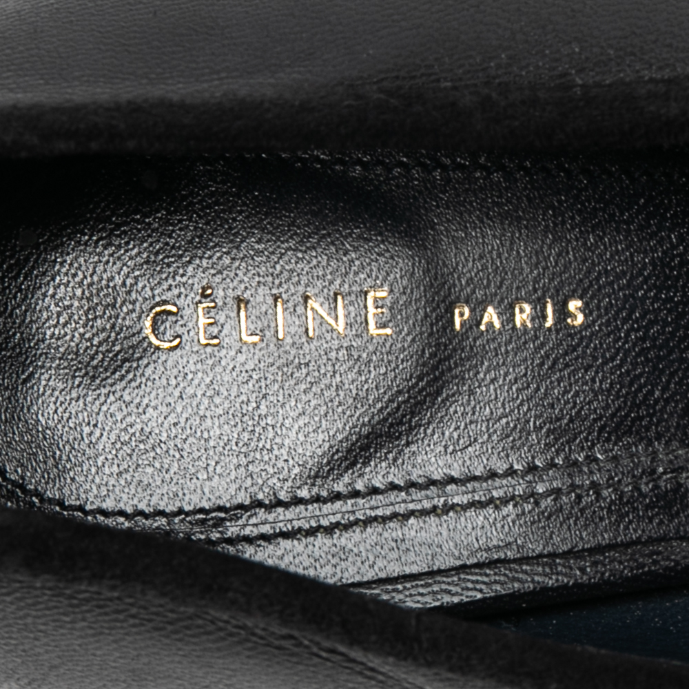 Celine Black Leather Block Heel  Pumps Size 37