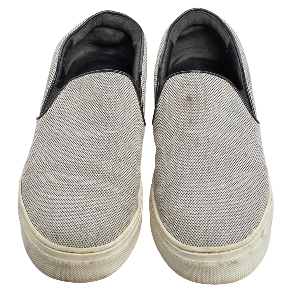 Celine Blue/White Canvas Slip-On Sneakers Size 39