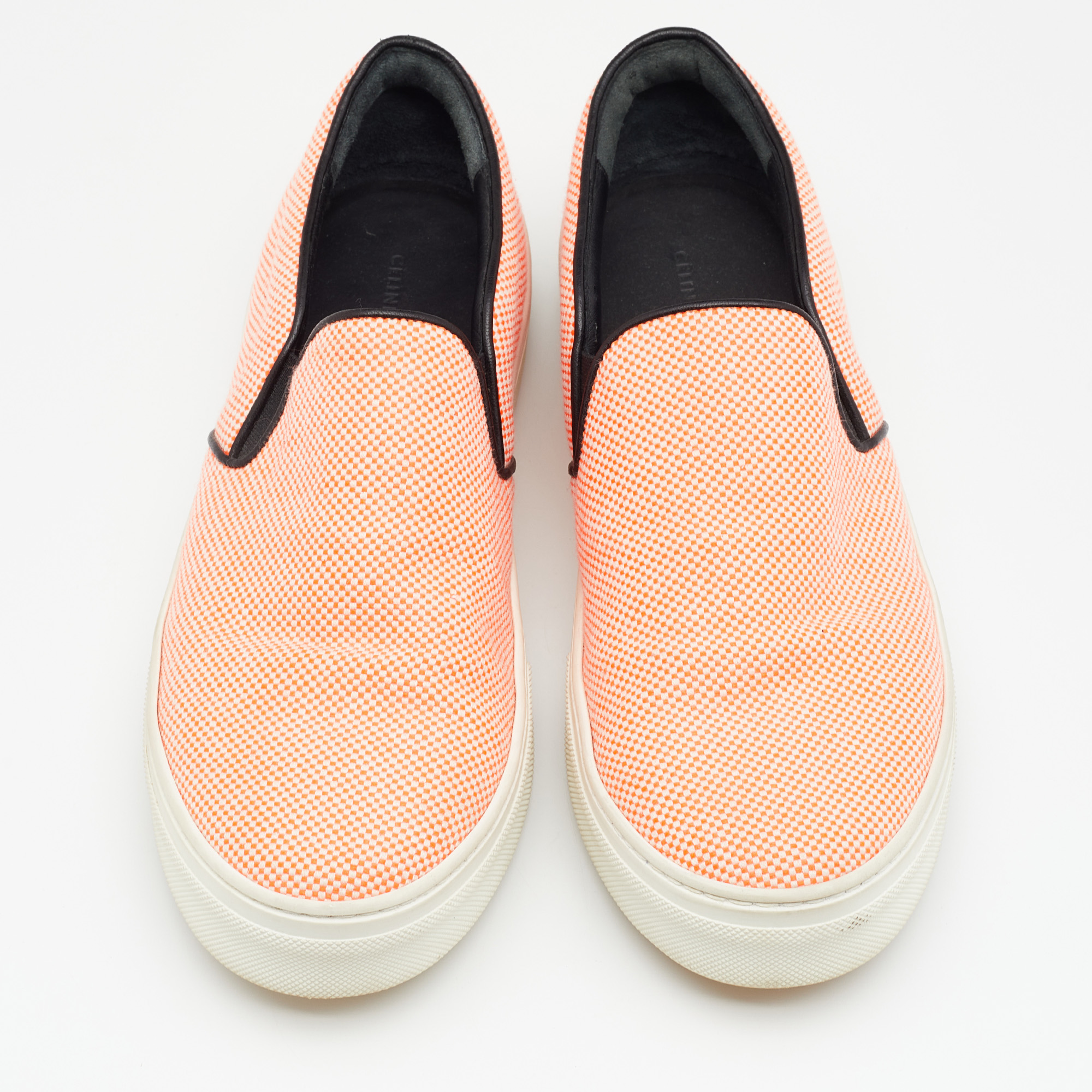 Celine Orange Canvas Slip On Sneakers Size 38