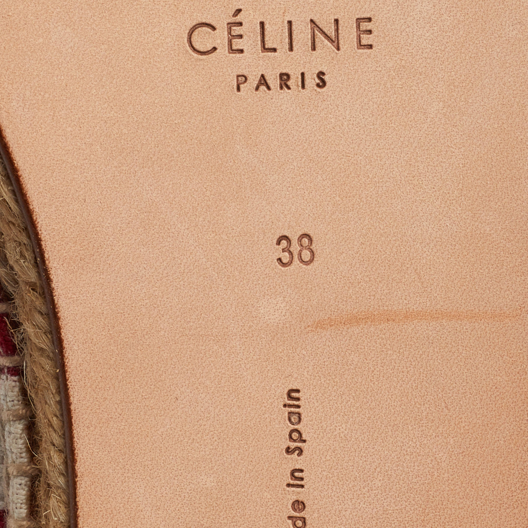 Celine Tri Color Stripe Canvas Espadrille Flats Size 38