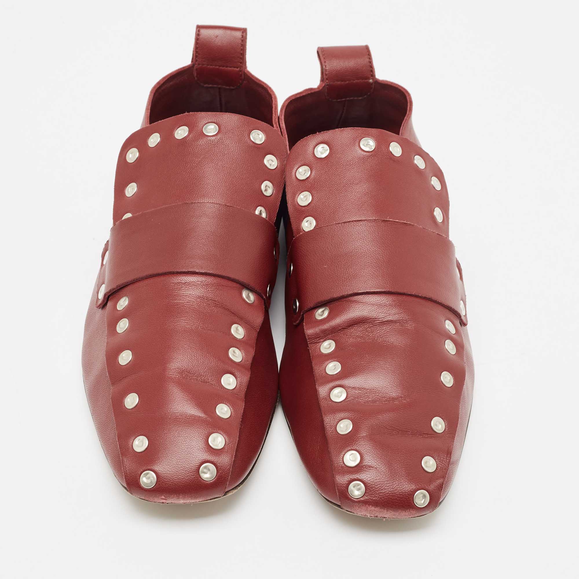 Celine Red Leather Slip On Loafers Size 38