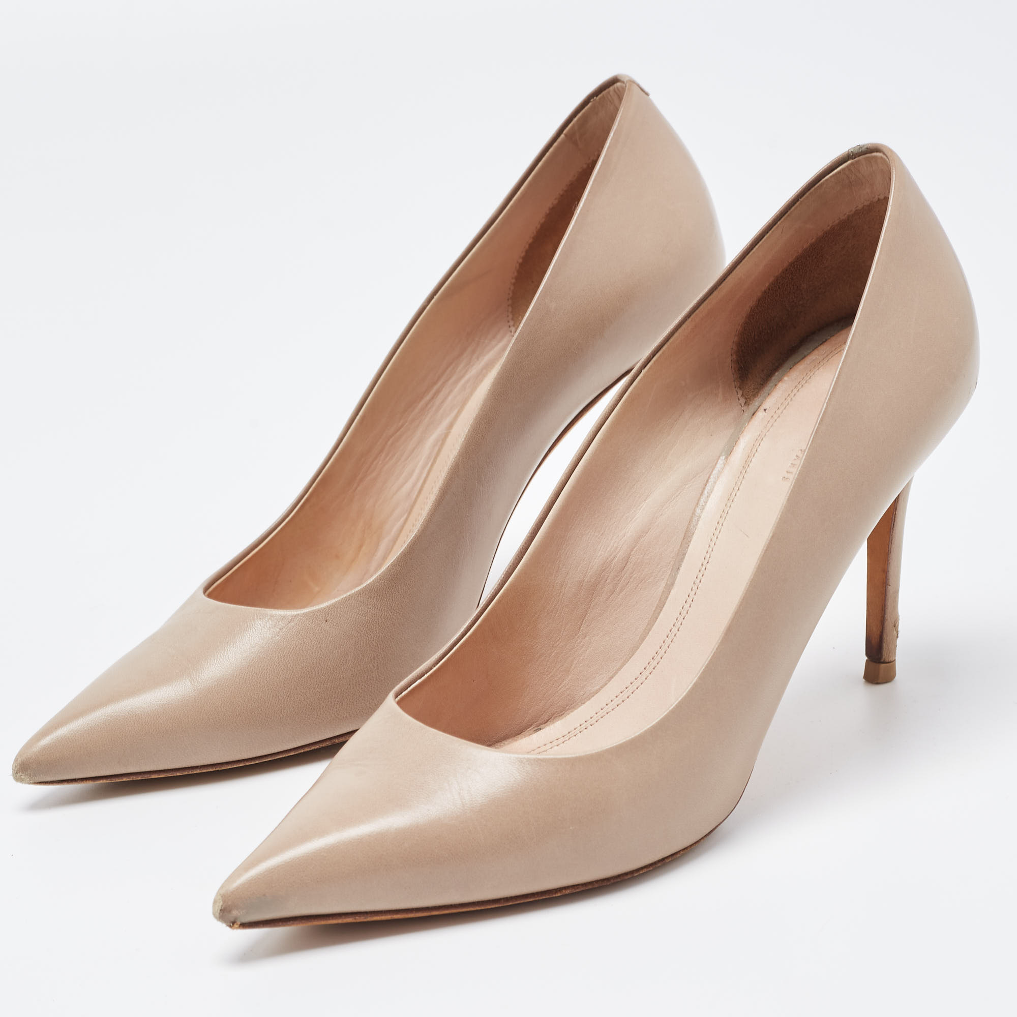 Celine Light Brown Leather Pointed Toe Pumps Size 37