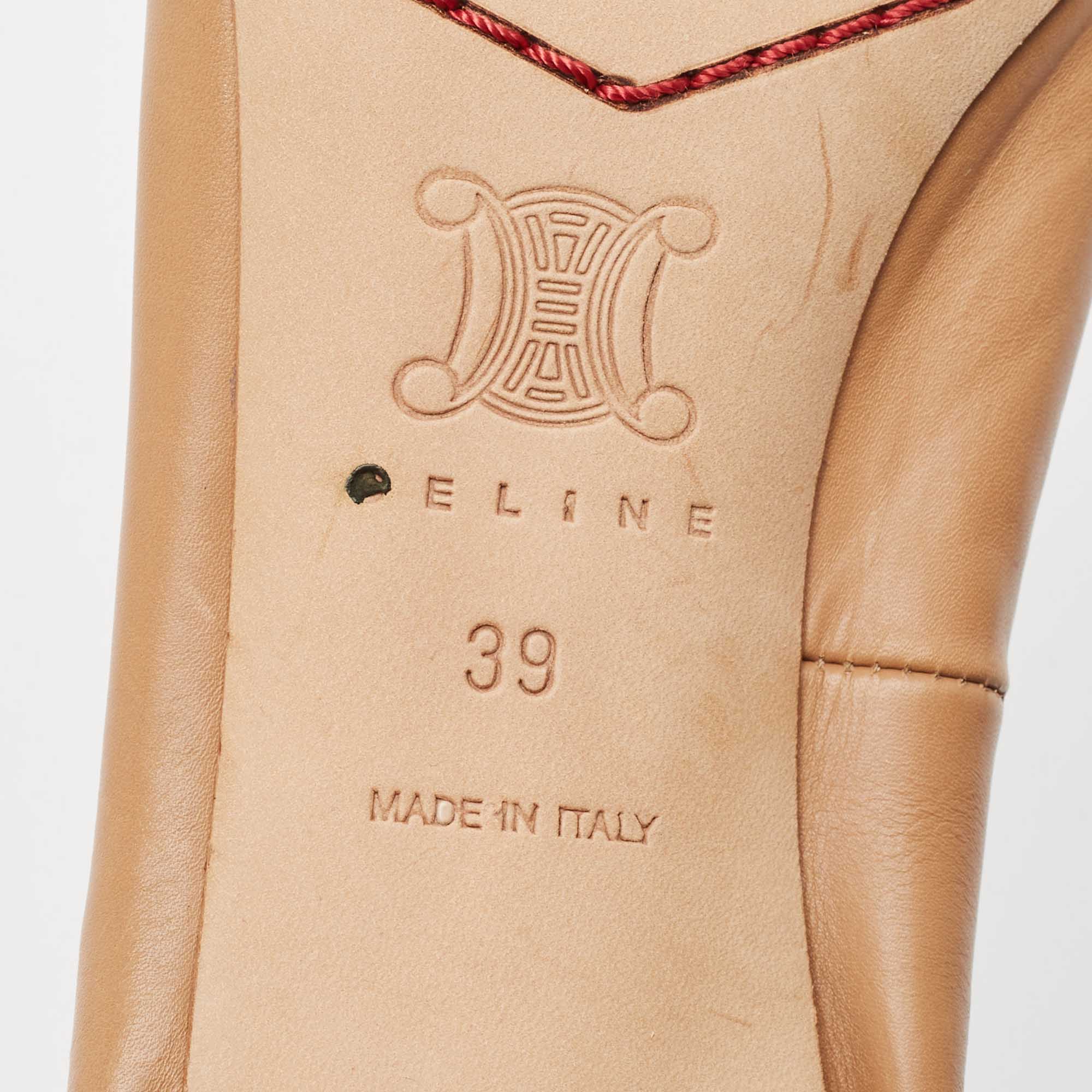 Celine Beige Leather Scrunch Pumps Size 39