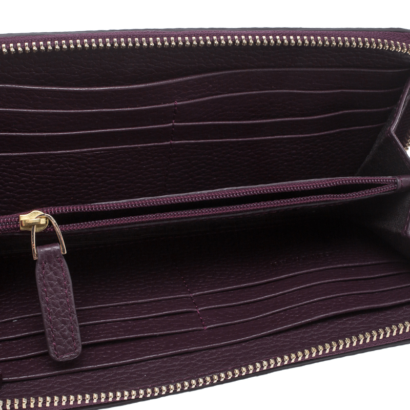 

Cerruti 1881 Purple Leather Cerrutis Zip Around Wallet
