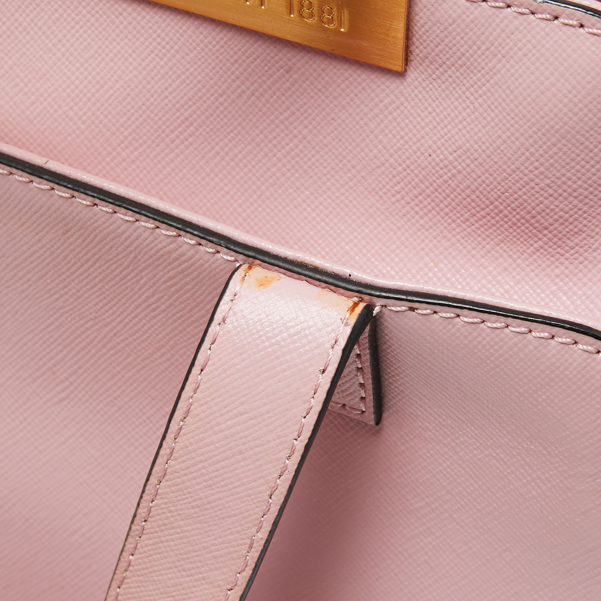 Cerruti Pink Leather Frame Satchel