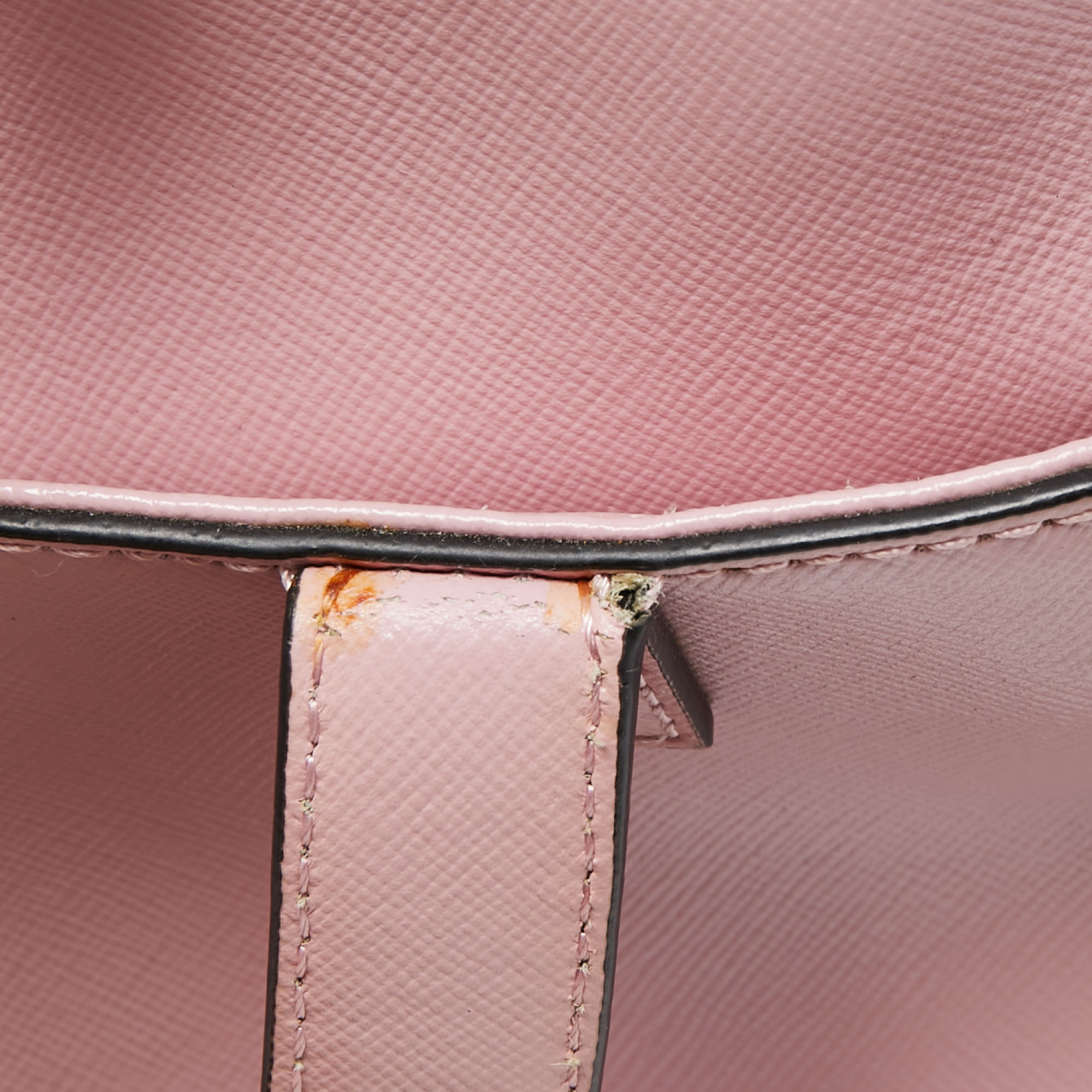 Cerruti Pink Leather Frame Satchel