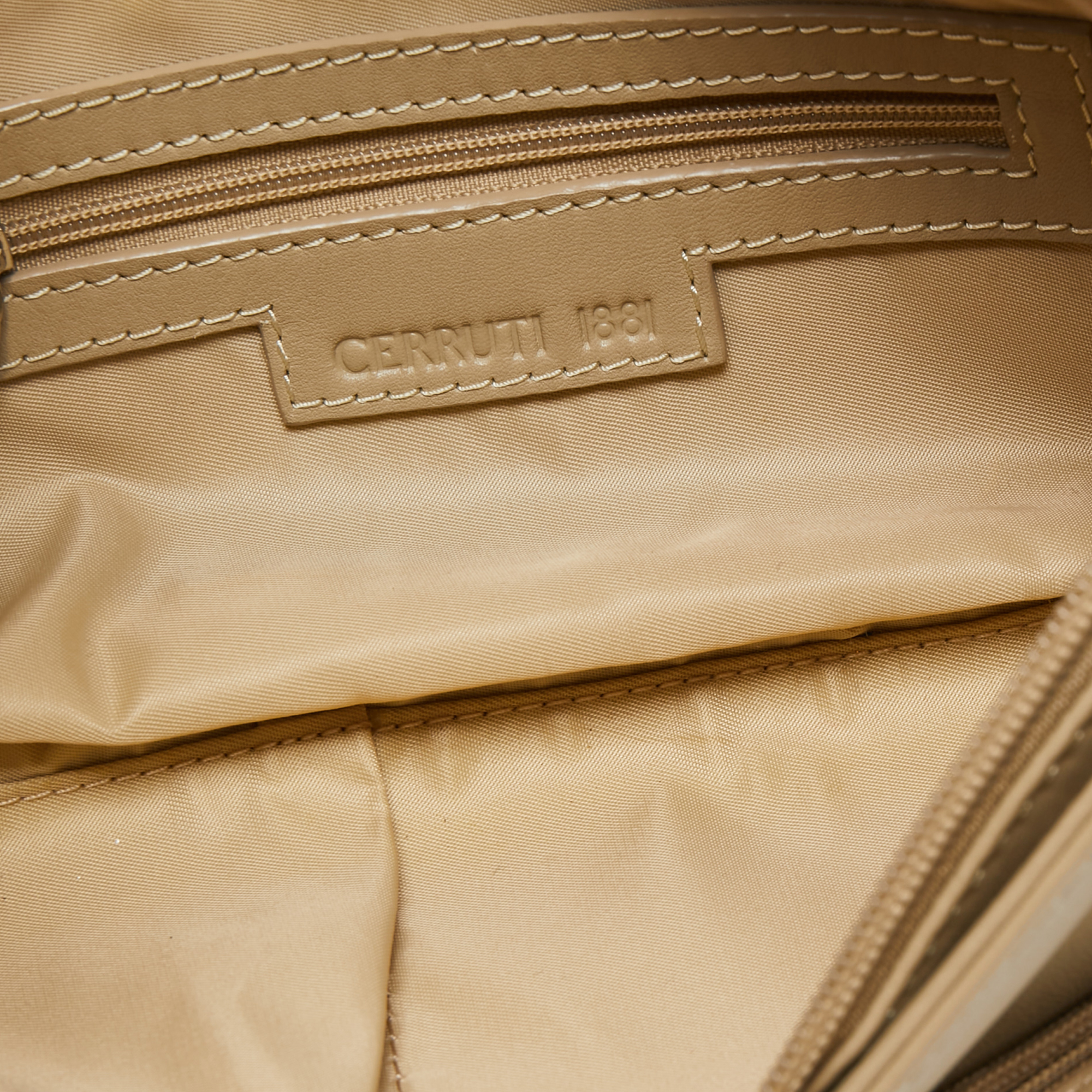 Cerruti 1881 Beige Leather Shoulder Bag