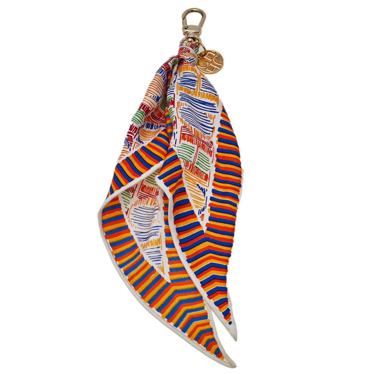 CH Carolina Herrera Multicolor Logo Print Scarf Bag Charm female Silk