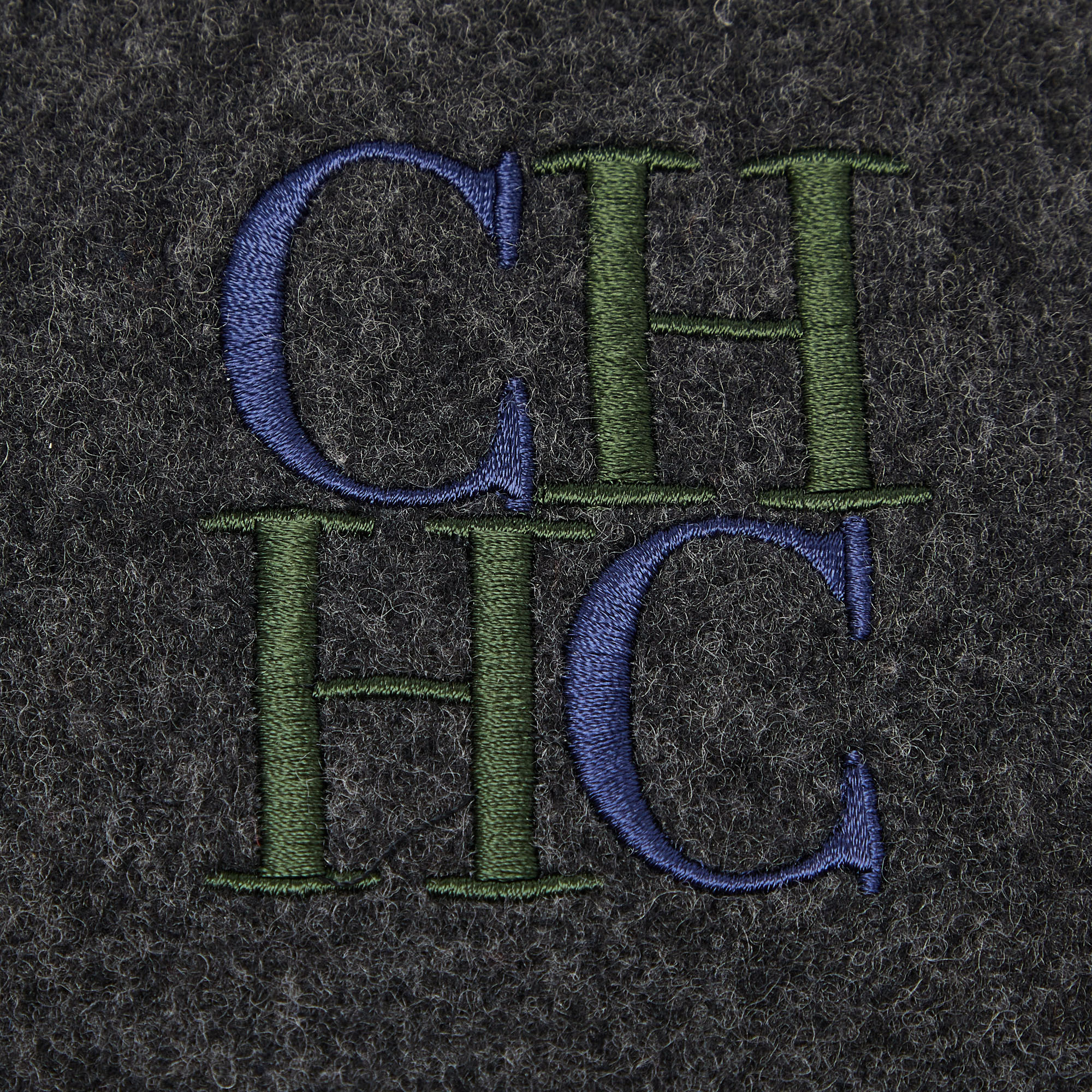 CH Carolina Herrera Charcoal Grey Wool Fringed Scarf