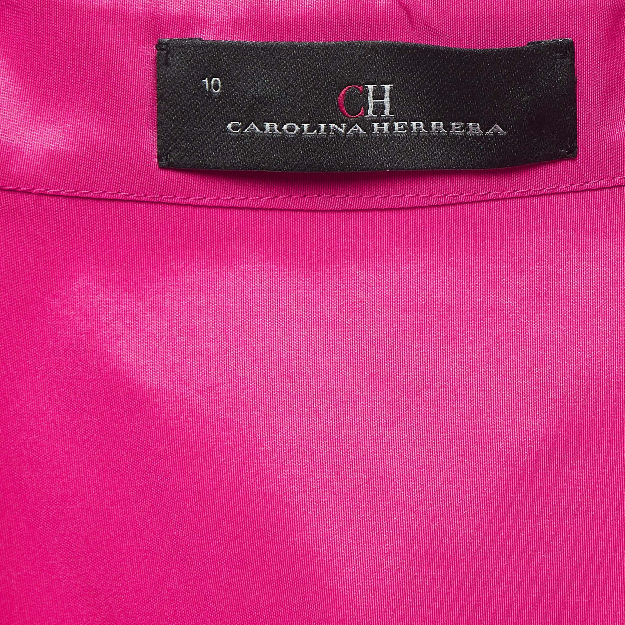 CH Carolina Herrera Pink Button Front Shirt L