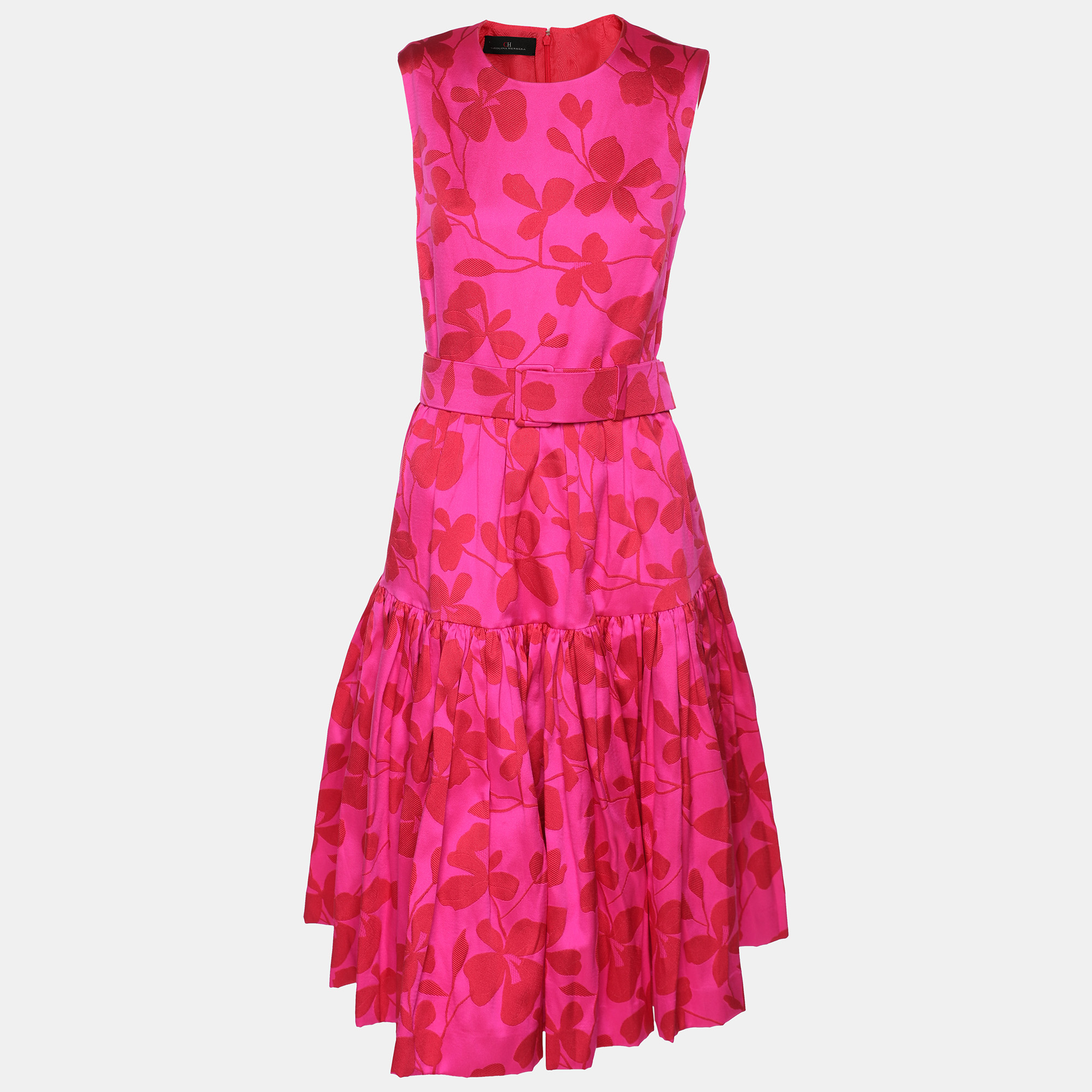 CH Carolina Herrera Pink/Red Jacquard Farm Rio Print Midi Dress S
CH Carolina Herrera Pink/Red Jacquard Farm Rio Print Midi Dress S