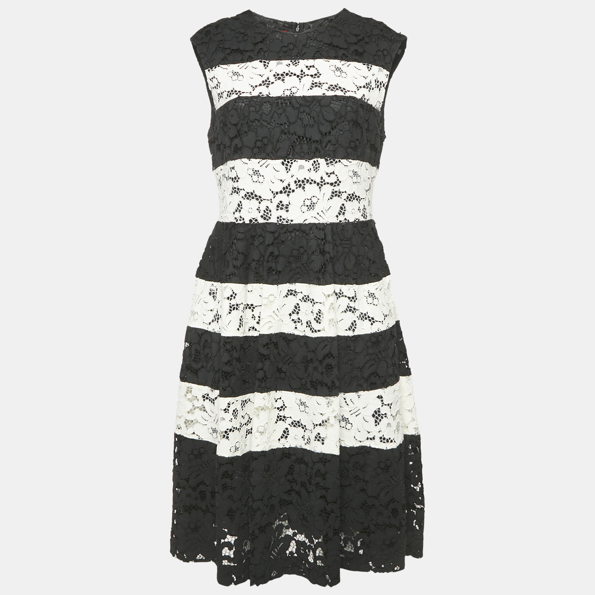 Carolina Herrera Black/White Corded Lace Sleeveless Short Dress M
Carolina Herrera Black/White Corded Lace Sleeveless Short Dress M