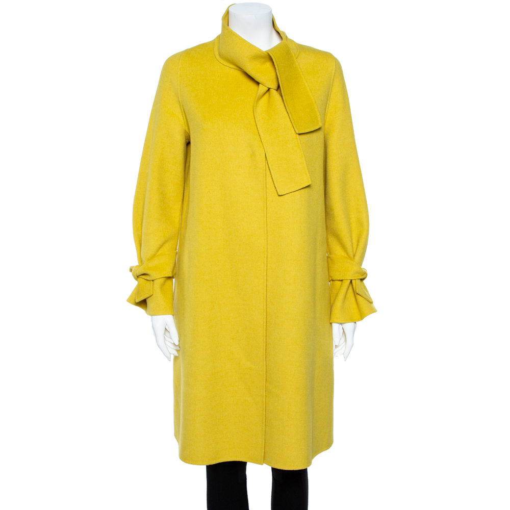 Image of CH Carolina Herrera Yellow Wool Coat XS