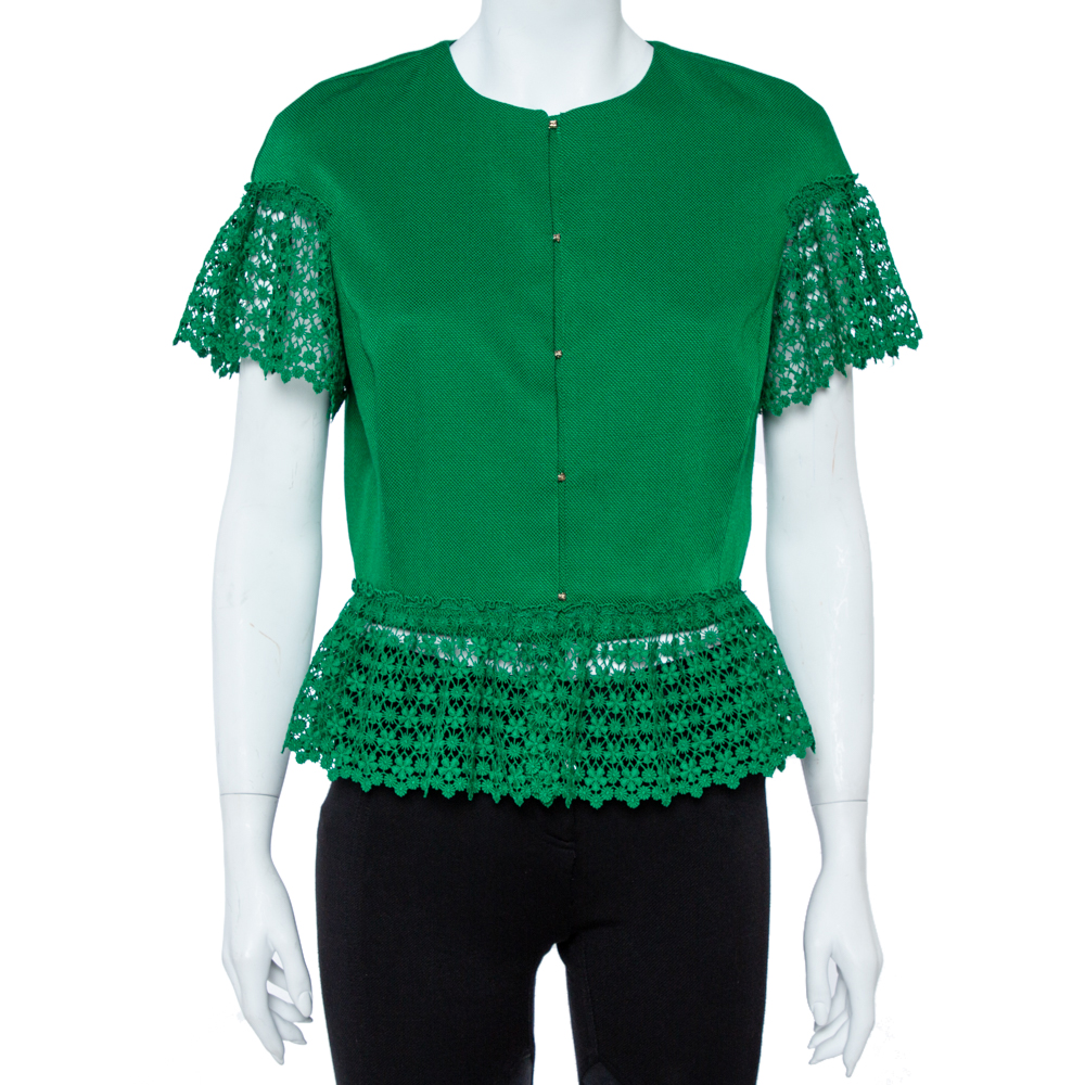 Image of CH Carolina Herrera Green Cardigan M