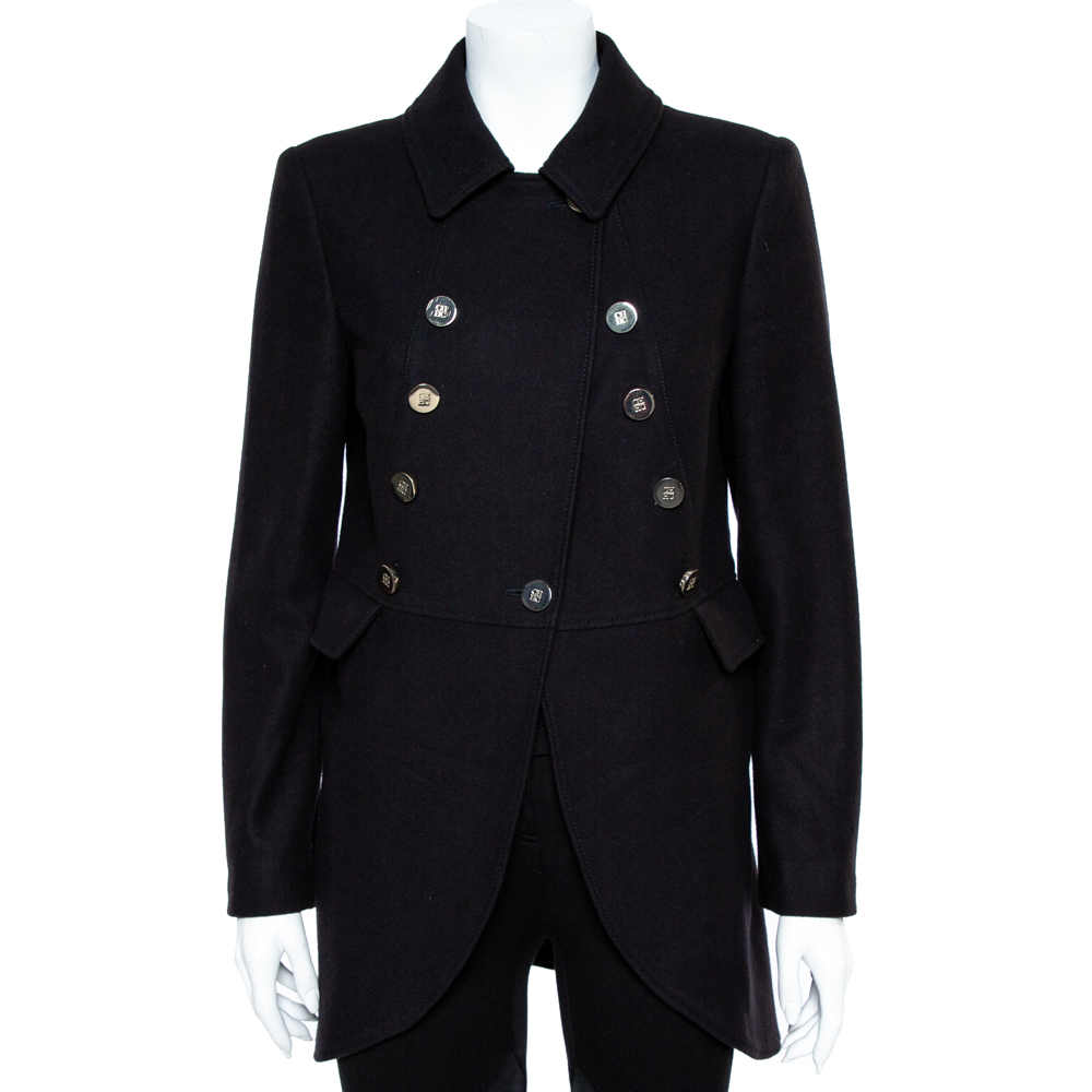 Image of CH Carolina Herrera Black Wool Coat M