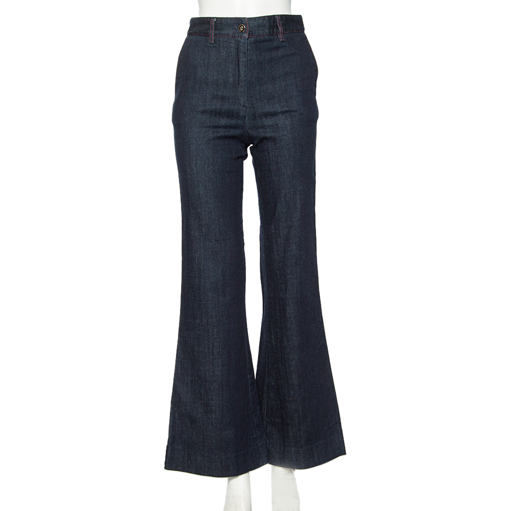 CH Carolina Herrera Blue Denim Flared Jeans XS