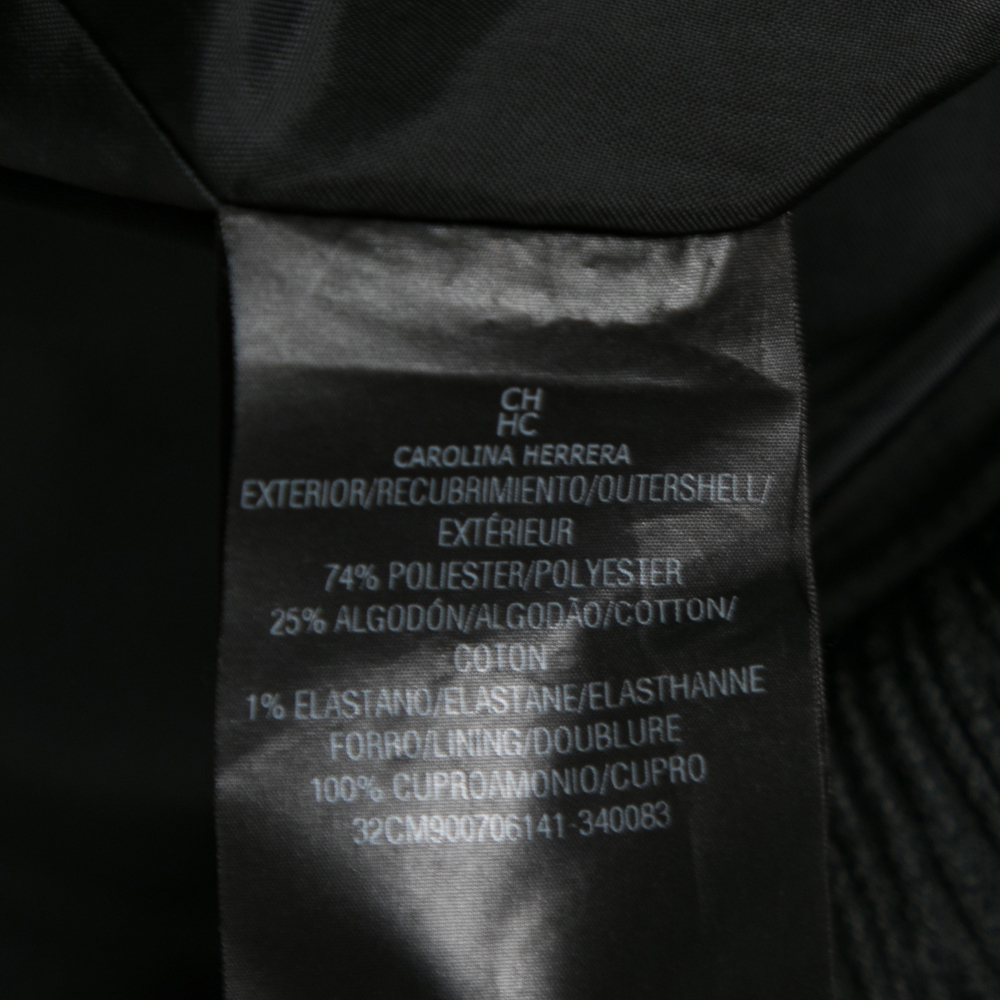 CH Carolina Herrera Black Textured Knit Flared Hem Dress S