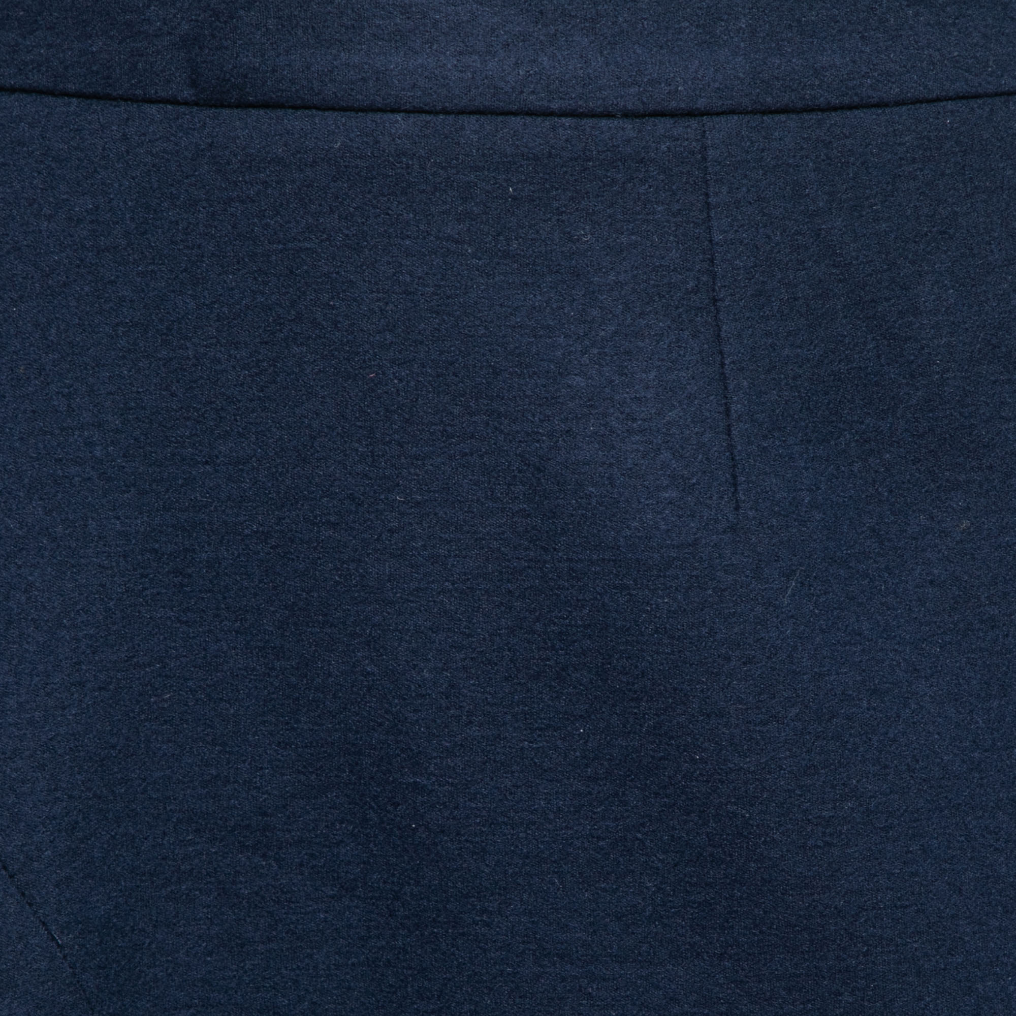 CH Carolina Herrera Navy Blue Wool Knee Length Skirt S